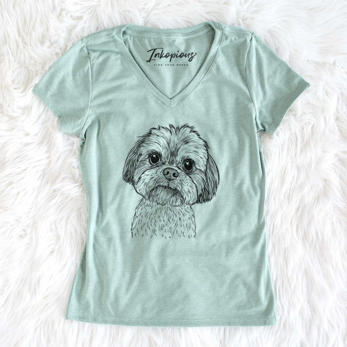 Bare Lucy the Shorkie - Women&#39;s V-neck Shirt