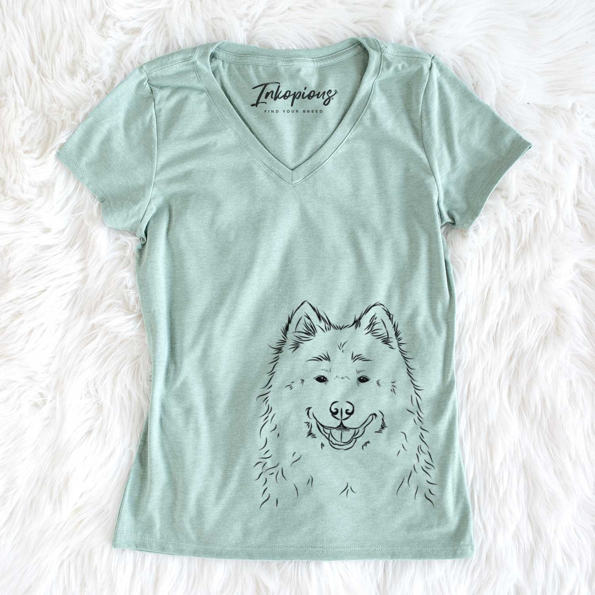 Luka the Samoyed - Women&#39;s V-neck Shirt