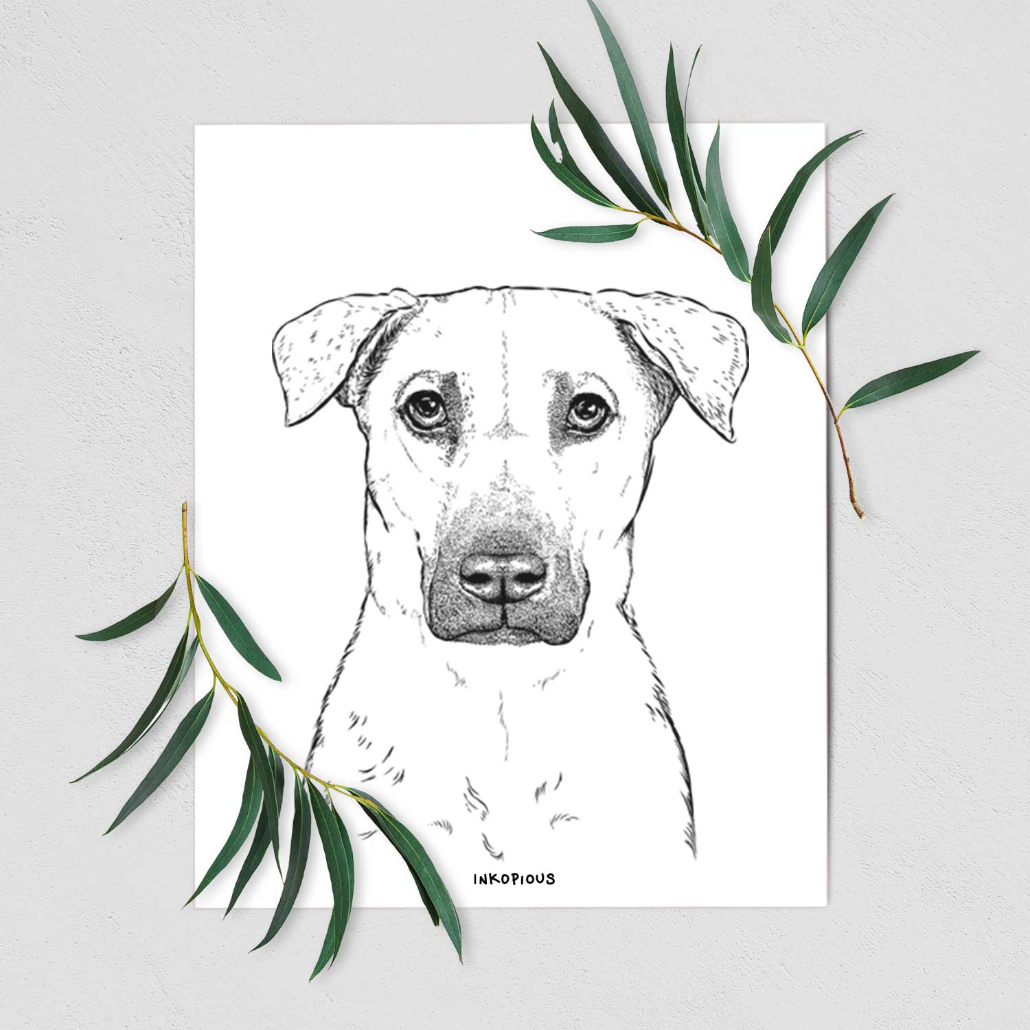 Luna the Black Mouth Cur Art Print