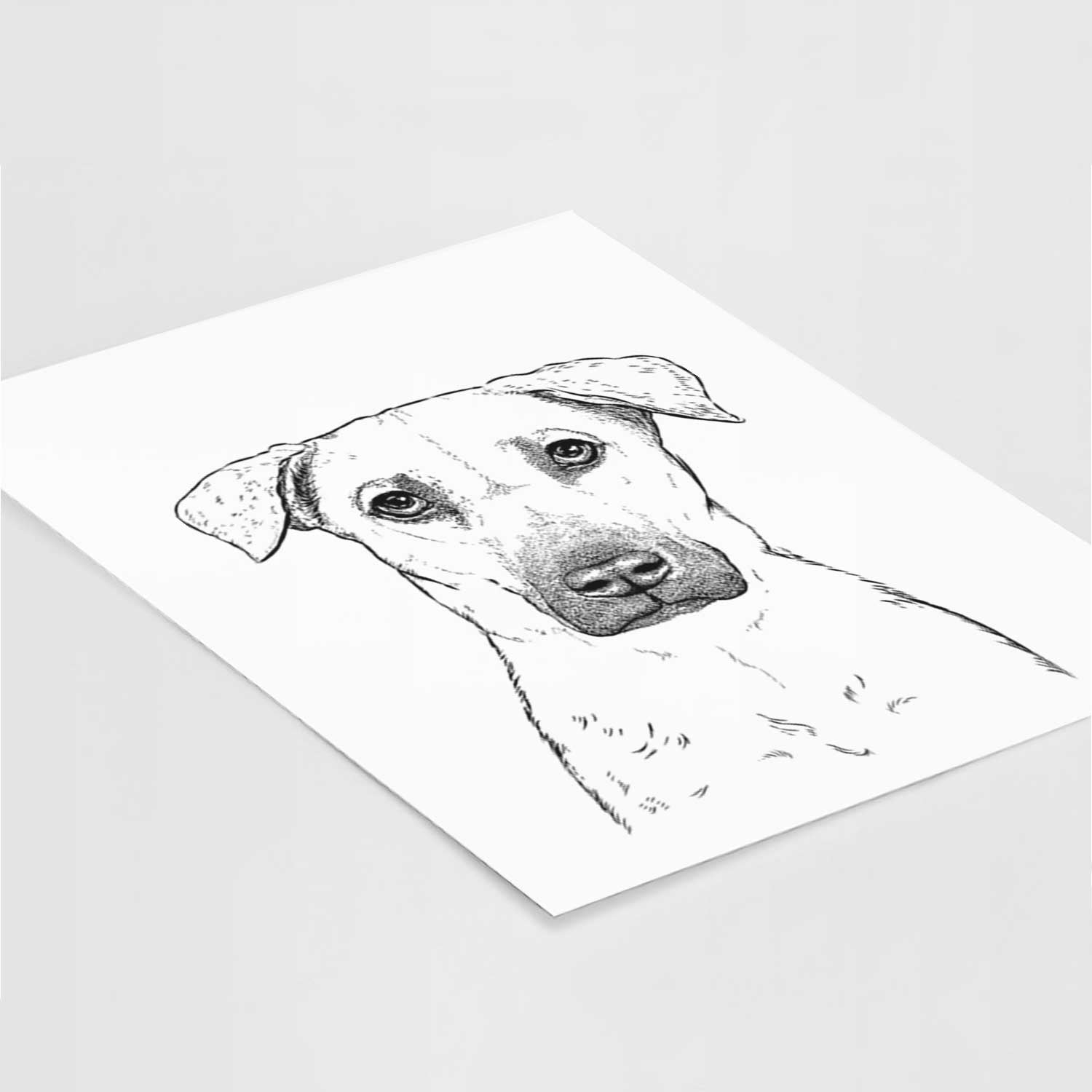 Luna the Black Mouth Cur Art Print