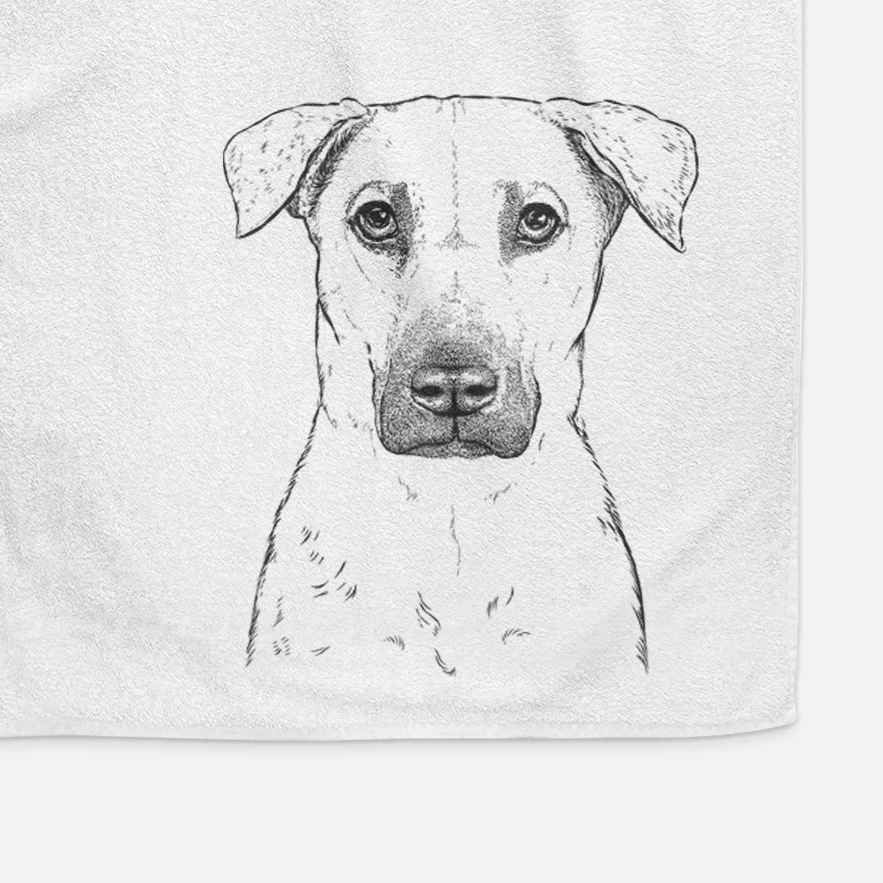 Luna the Black Mouth Cur Decorative Hand Towel