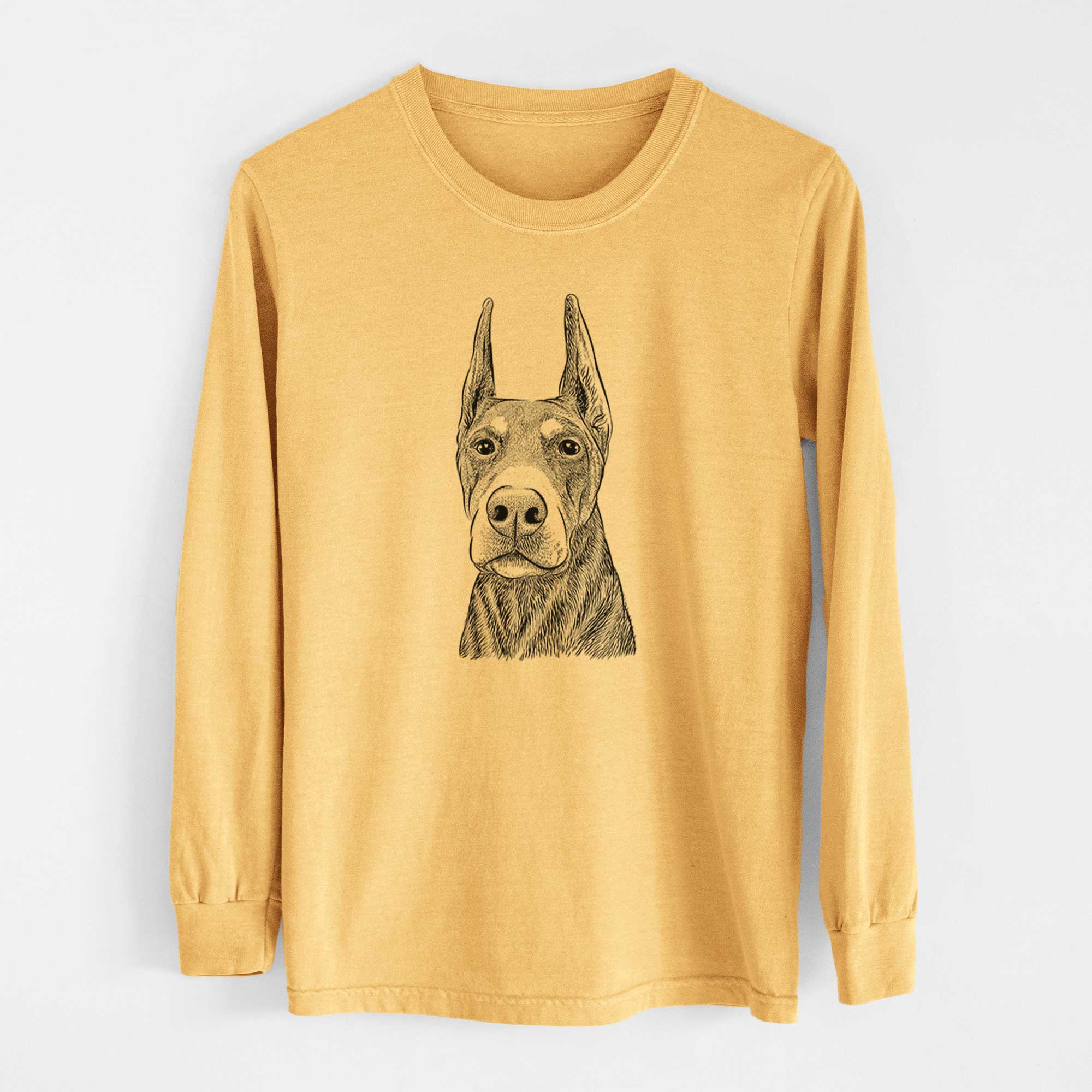 Bare Luna the Doberman Pinscher - Heavyweight 100% Cotton Long Sleeve