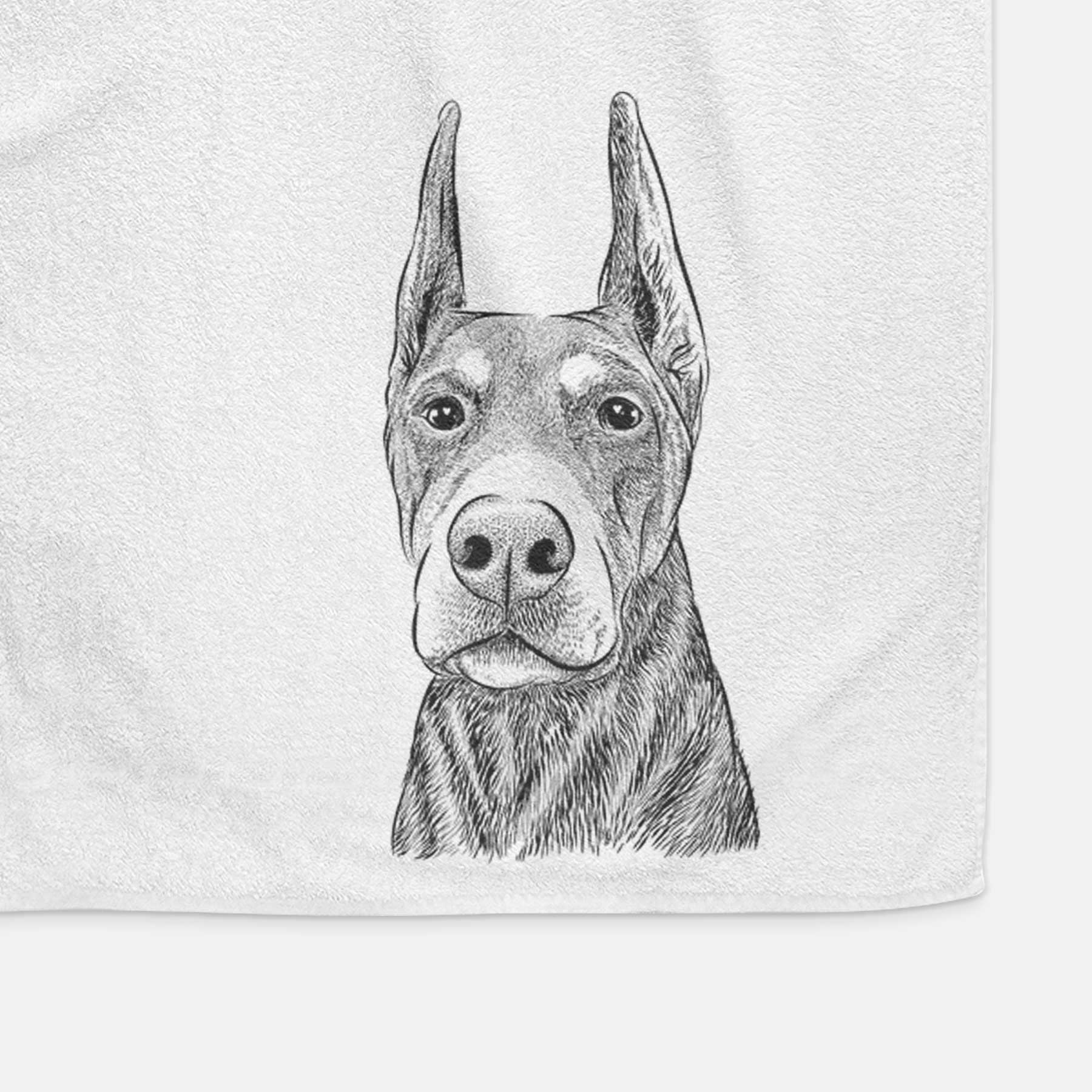 Luna the Doberman Pinscher Decorative Hand Towel