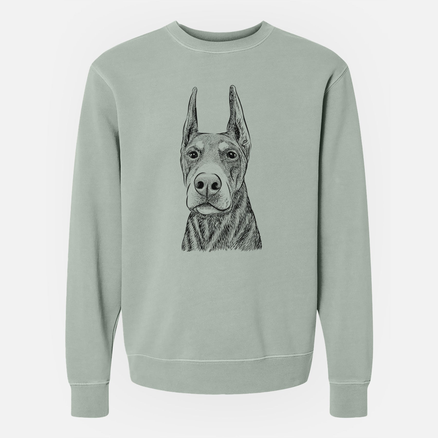 Bare Luna the Doberman Pinscher - Unisex Pigment Dyed Crew Sweatshirt