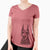 Bare Luna the Doberman Pinscher - Women's V-neck Shirt