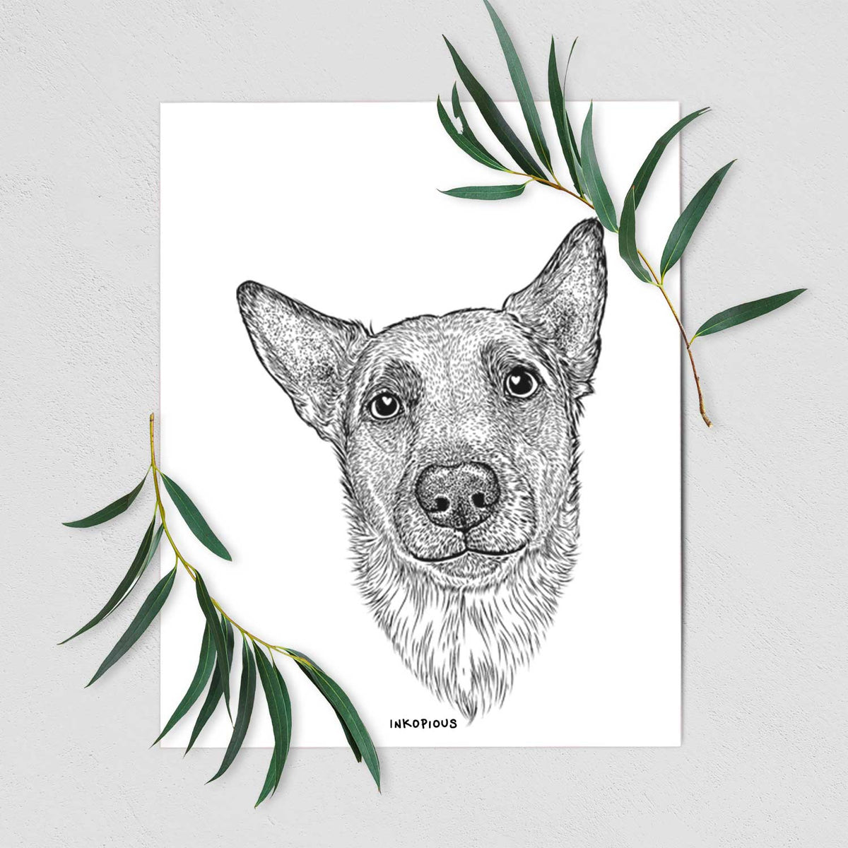 Luna the Shepherd Mix Art Print
