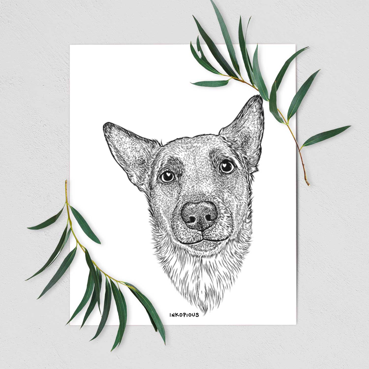 Luna the Shepherd Mix Art Print