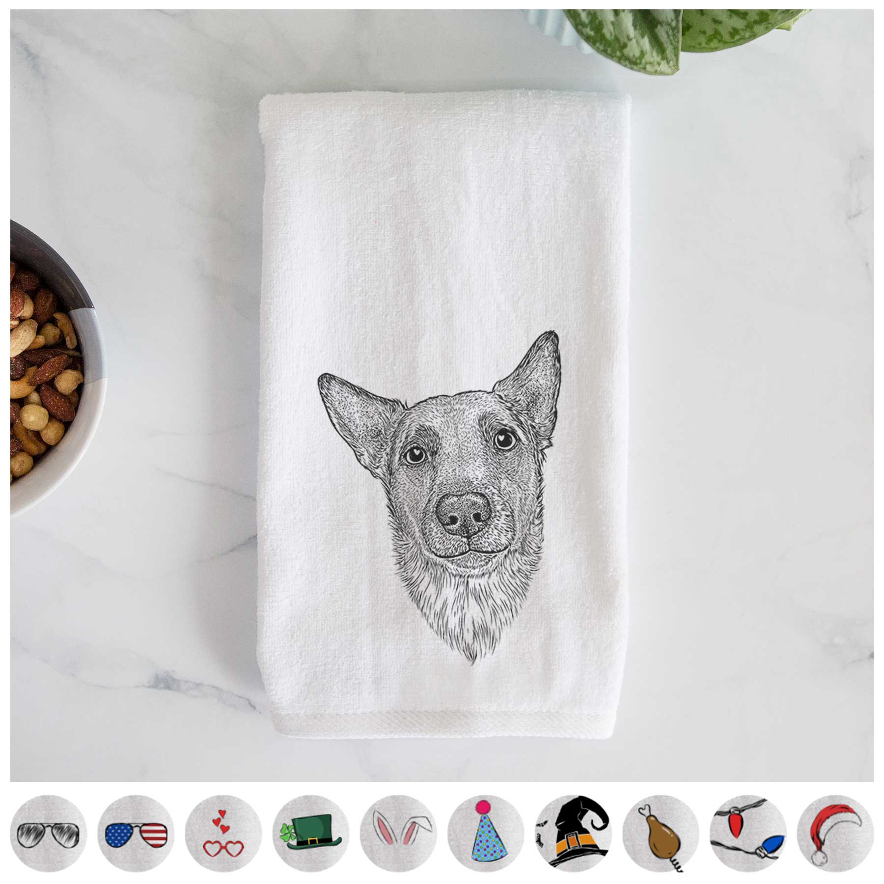 Luna the Shepherd Mix Decorative Hand Towel