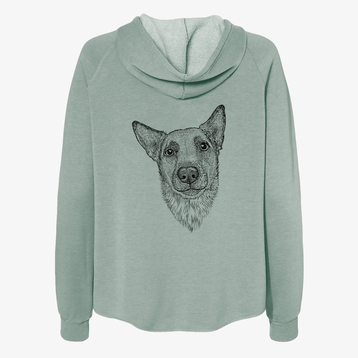 Luna the Shepherd Mix - Women's Cali Wave Zip-Up Sweatshirt