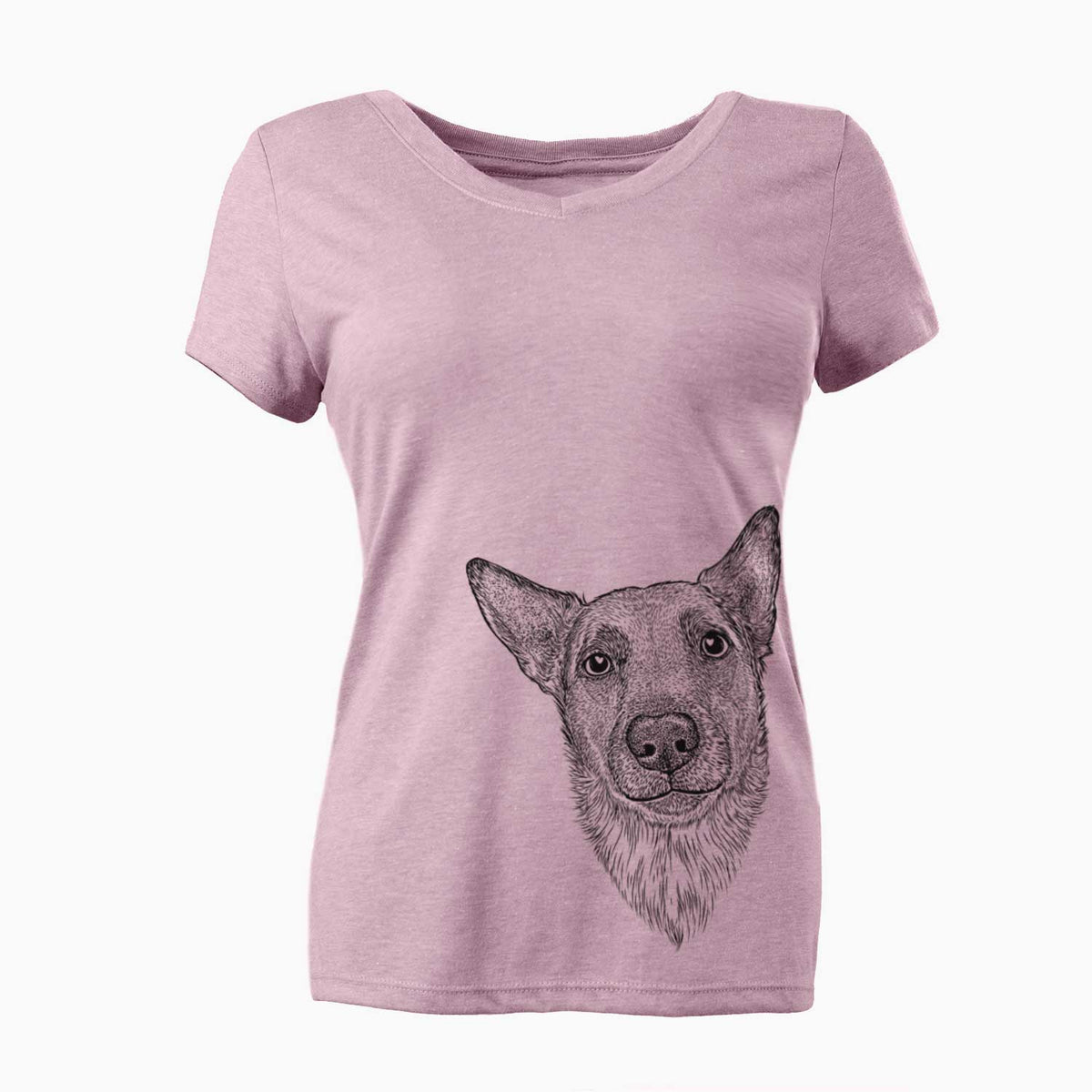 Bare Luna the Shepherd Mix - Women's V-neck Shirt