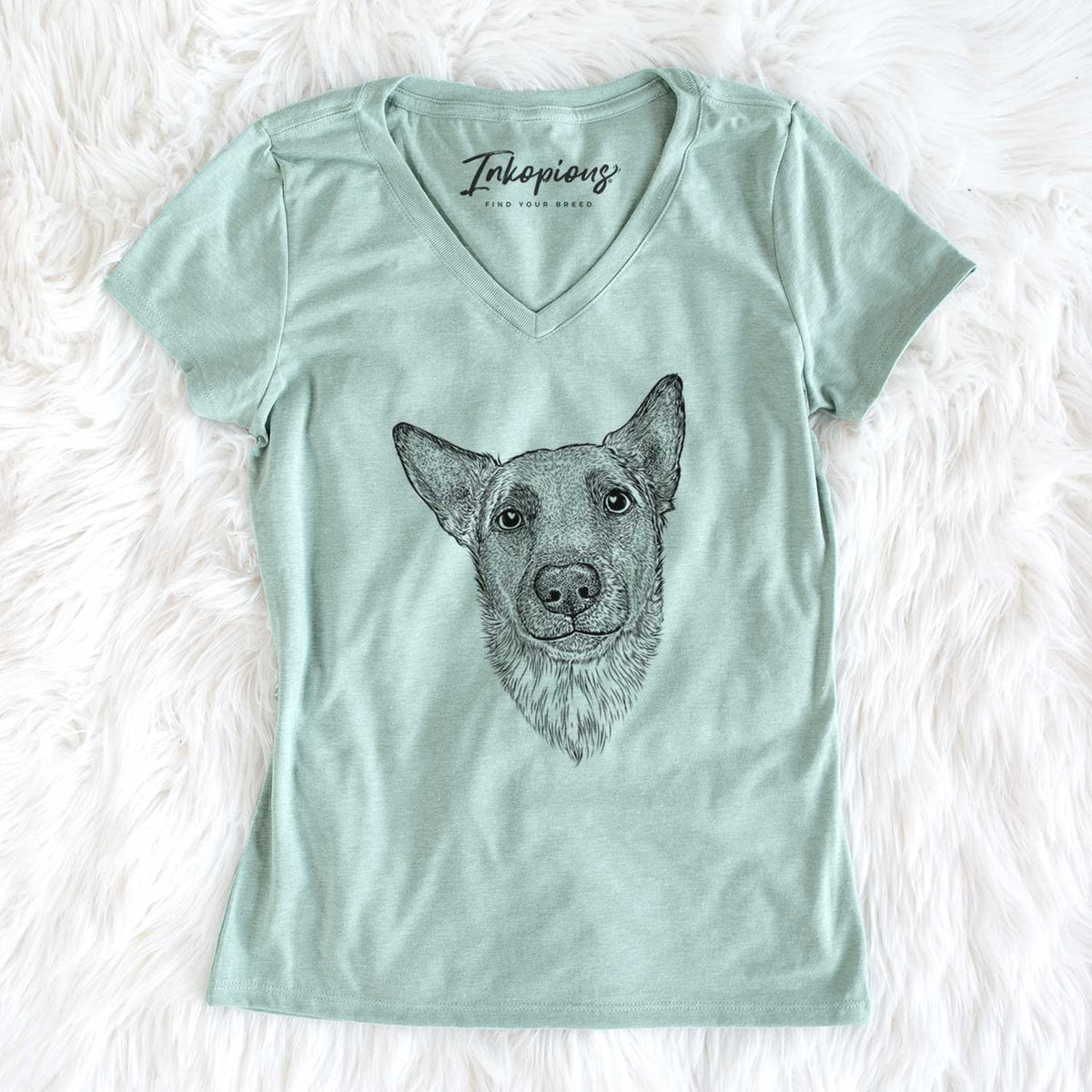 Bare Luna the Shepherd Mix - Women&#39;s V-neck Shirt