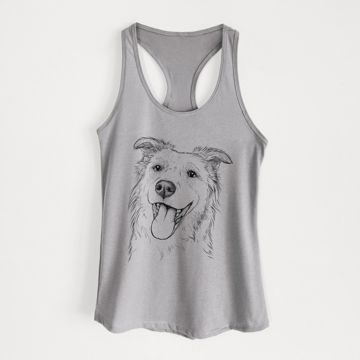 Macaroni the Border Collie - Women&#39;s Racerback Tanktop