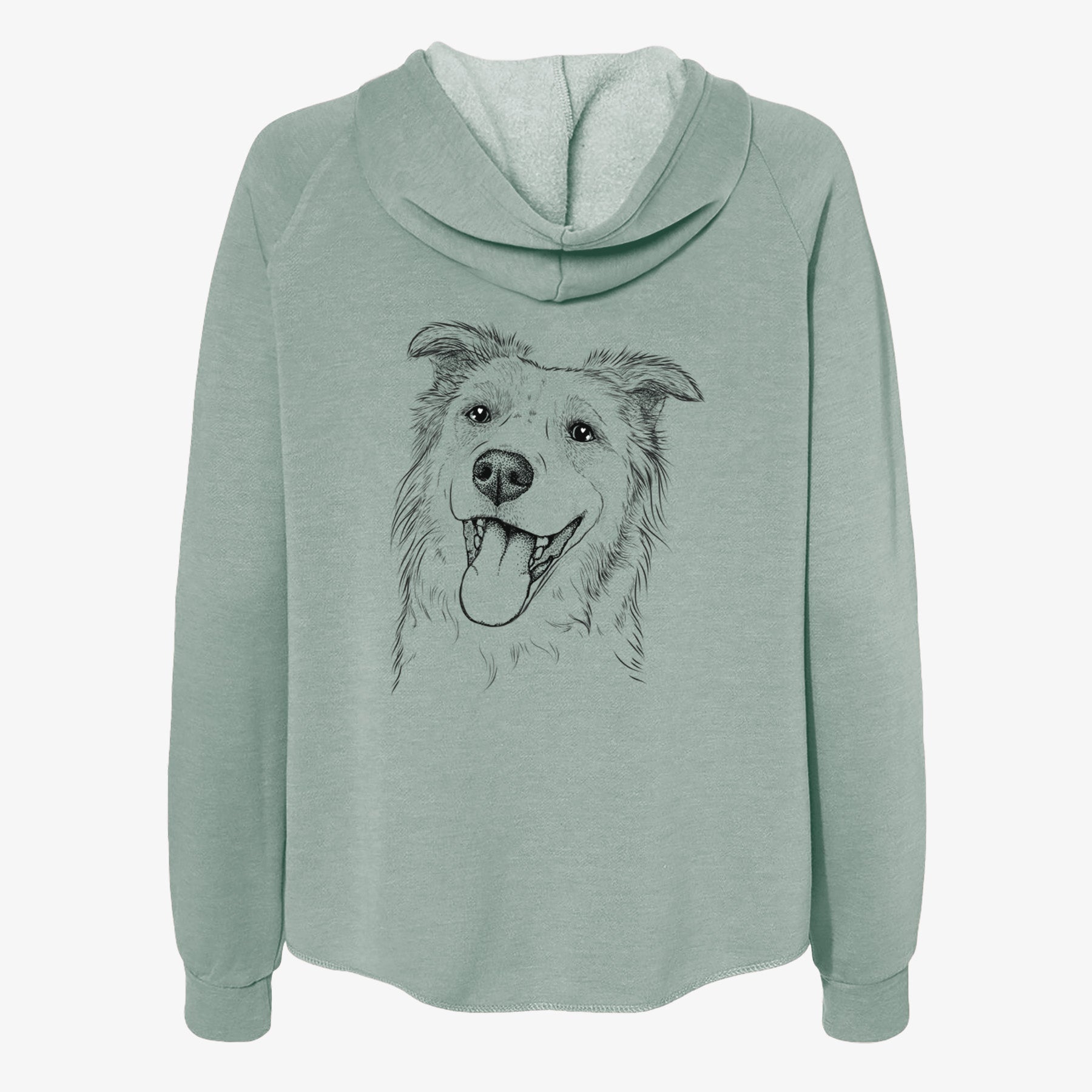 Macaroni the Border Collie - Women's Cali Wave Zip-Up Sweatshirt