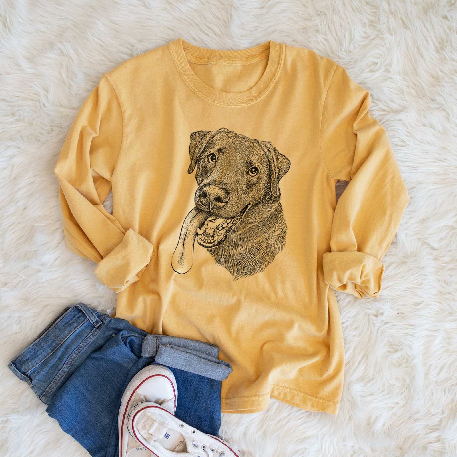 Bare Macaroni the Lab Mix - Heavyweight 100% Cotton Long Sleeve