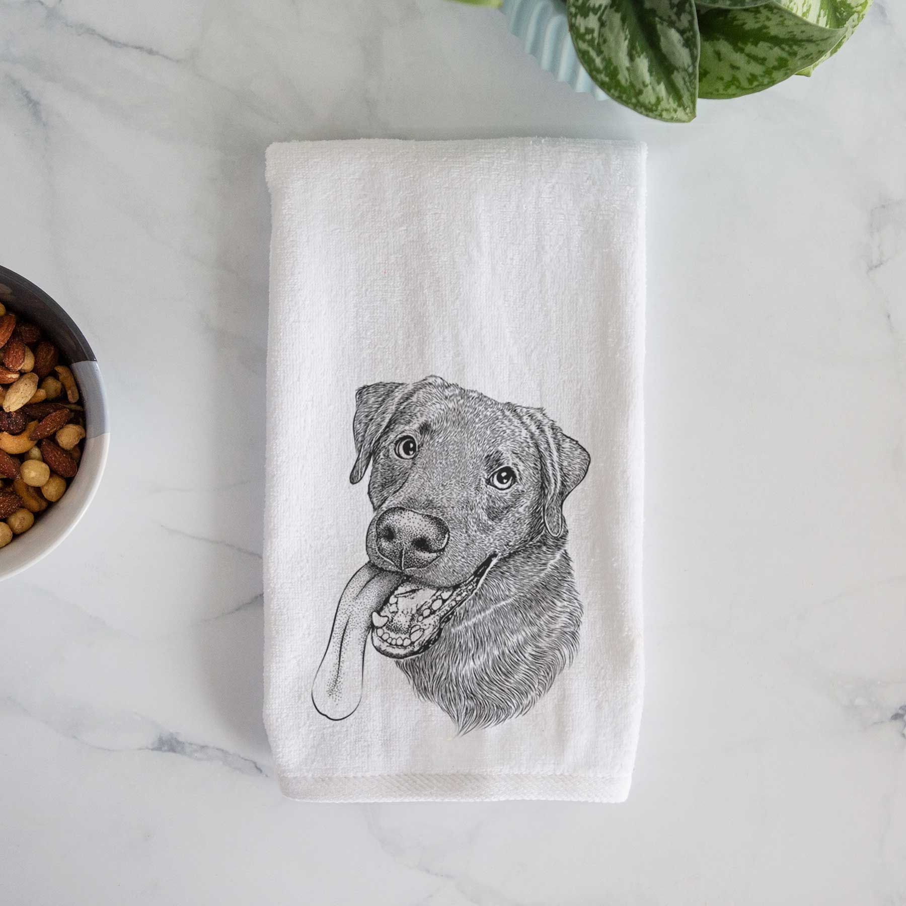 Macaroni the Lab Mix Decorative Hand Towel