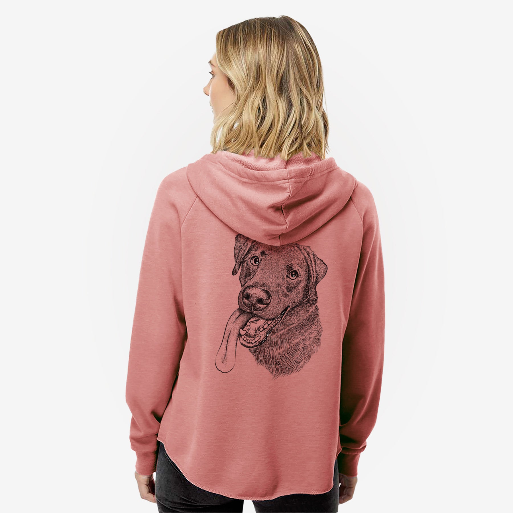 Macaroni the Lab Mix - Women's Cali Wave Zip-Up Sweatshirt