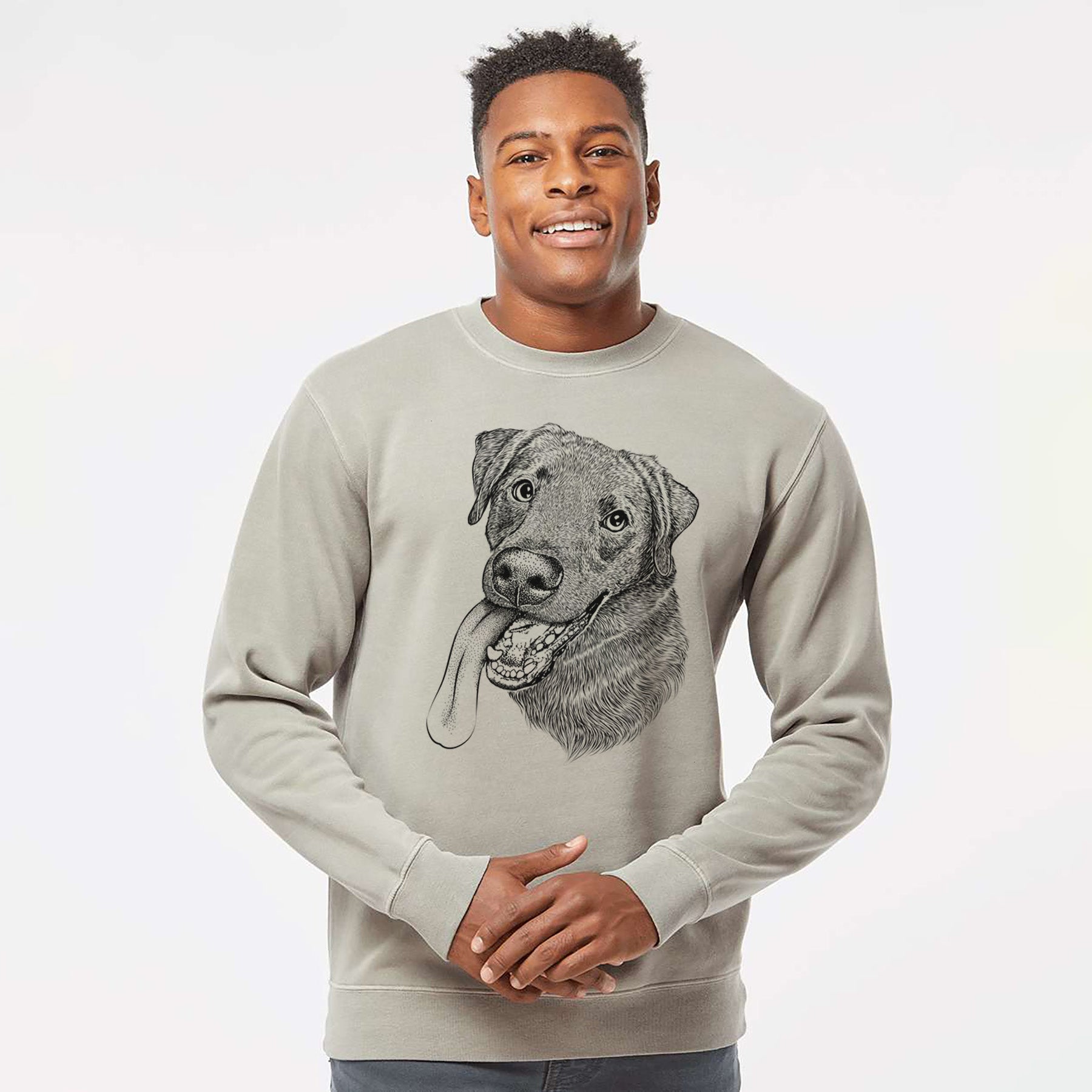 Bare Macaroni the Lab Mix - Unisex Pigment Dyed Crew Sweatshirt