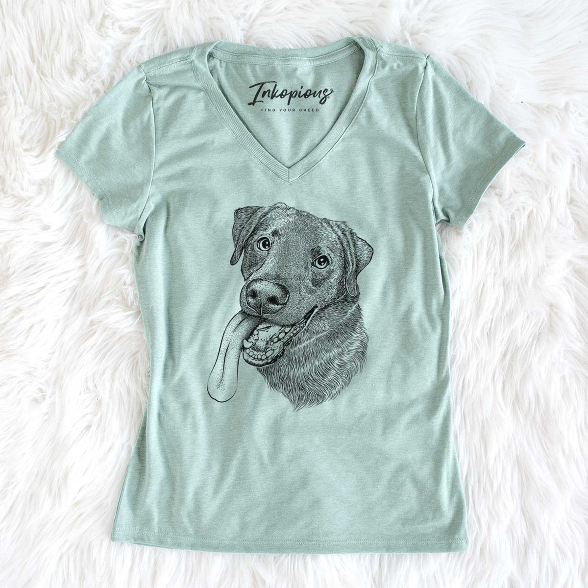 Bare Macaroni the Lab Mix - Women&#39;s V-neck Shirt