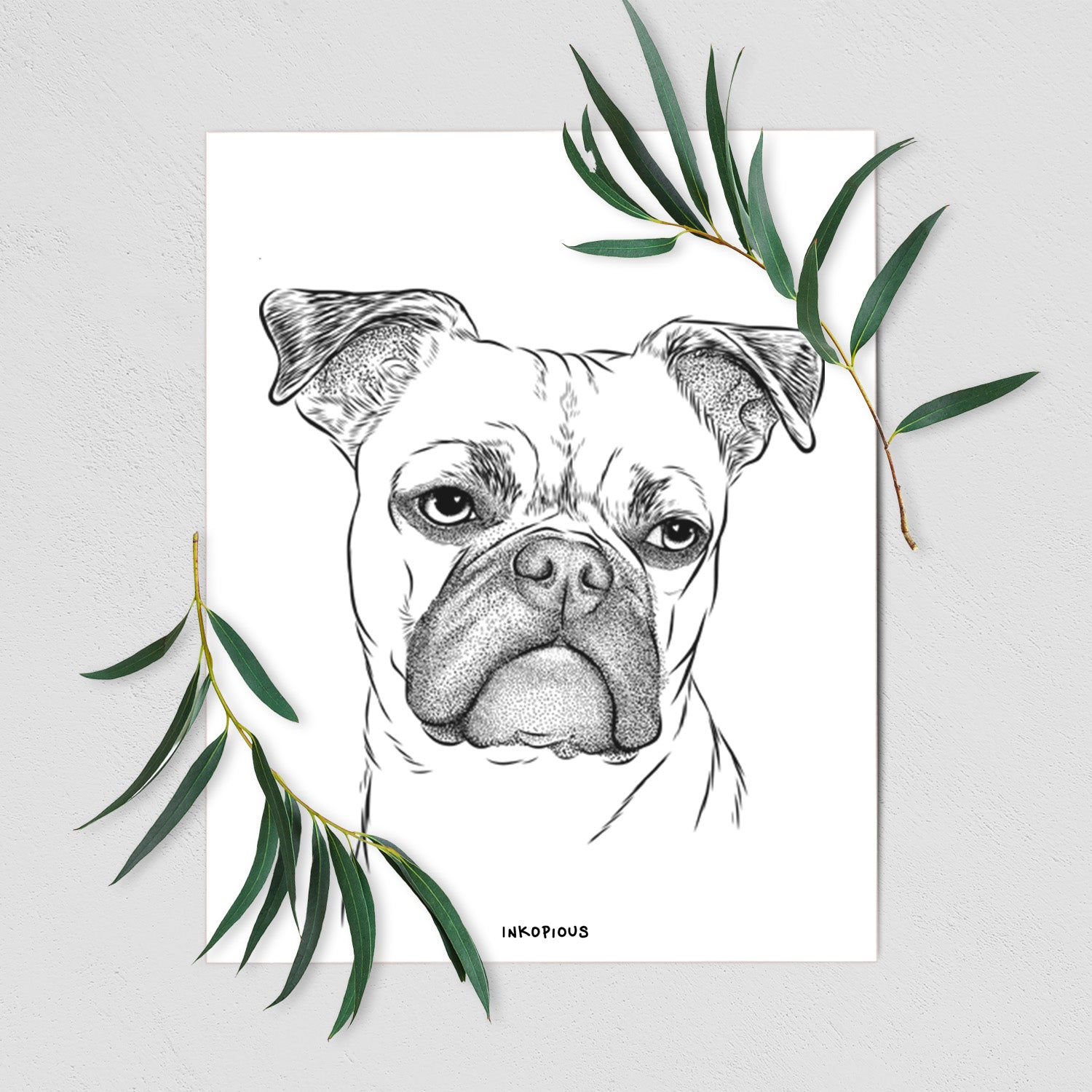 Mack the Bugg (Boston Terrier/Pug) Art Print