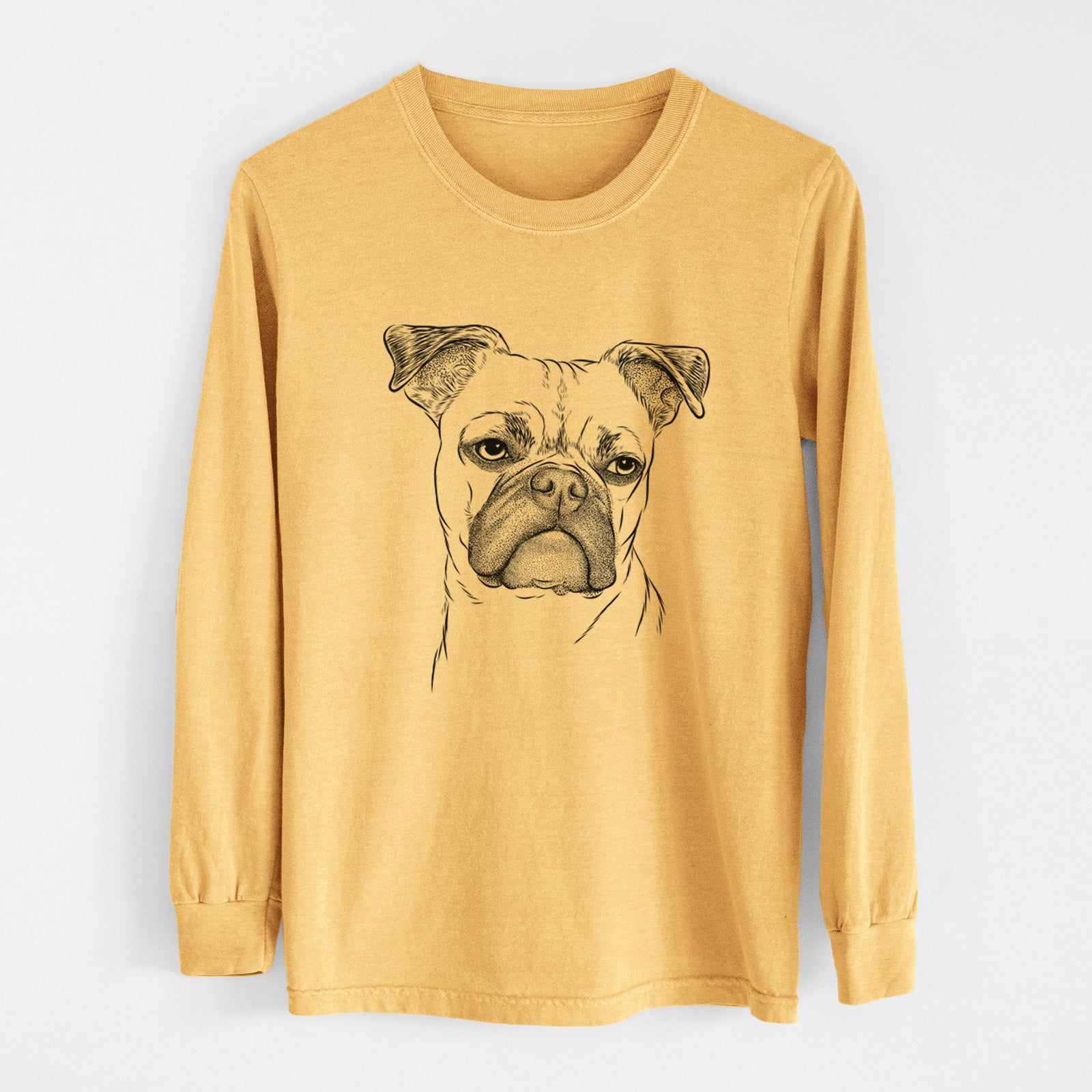 Bare Mack the Bugg (Boston Terrier/Pug) - Heavyweight 100% Cotton Long Sleeve