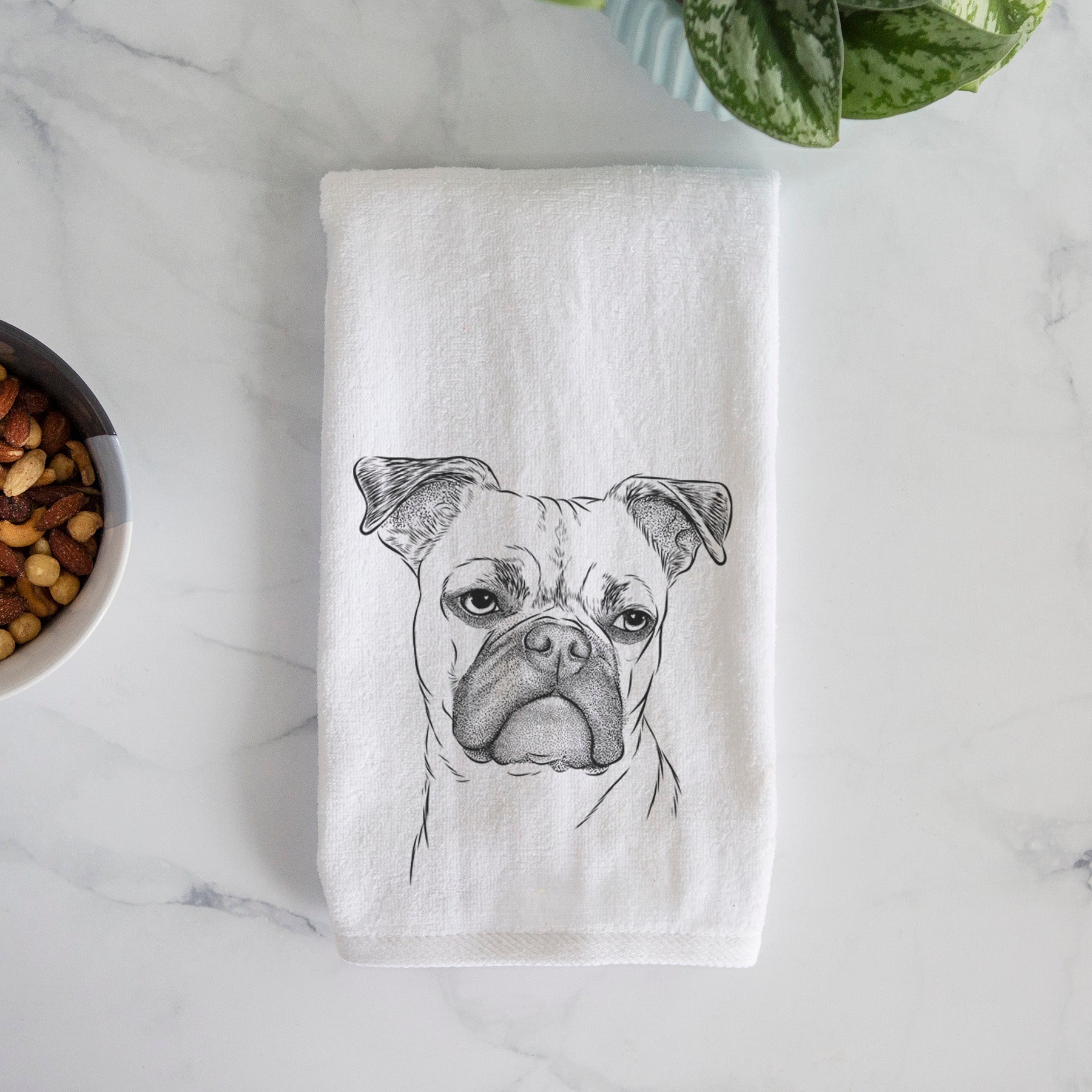 Mack the Bugg (Boston Terrier/Pug) Decorative Hand Towel