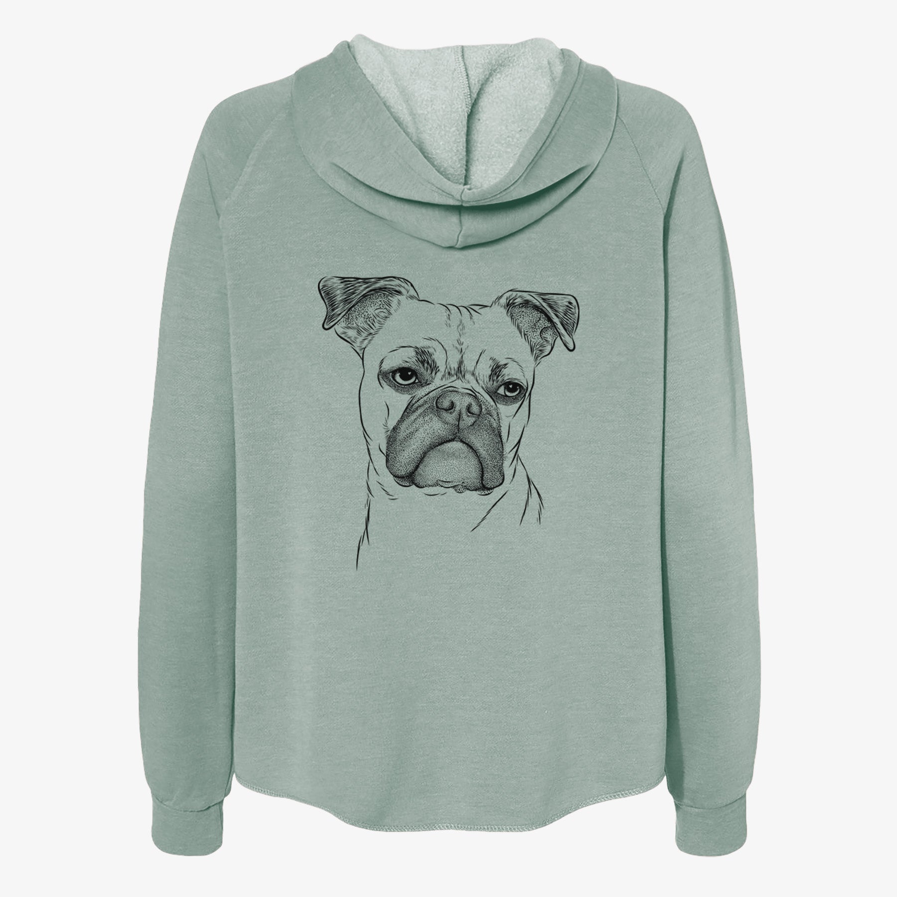 Mack the Bugg (Boston Terrier/Pug) - Women's Cali Wave Zip-Up Sweatshirt