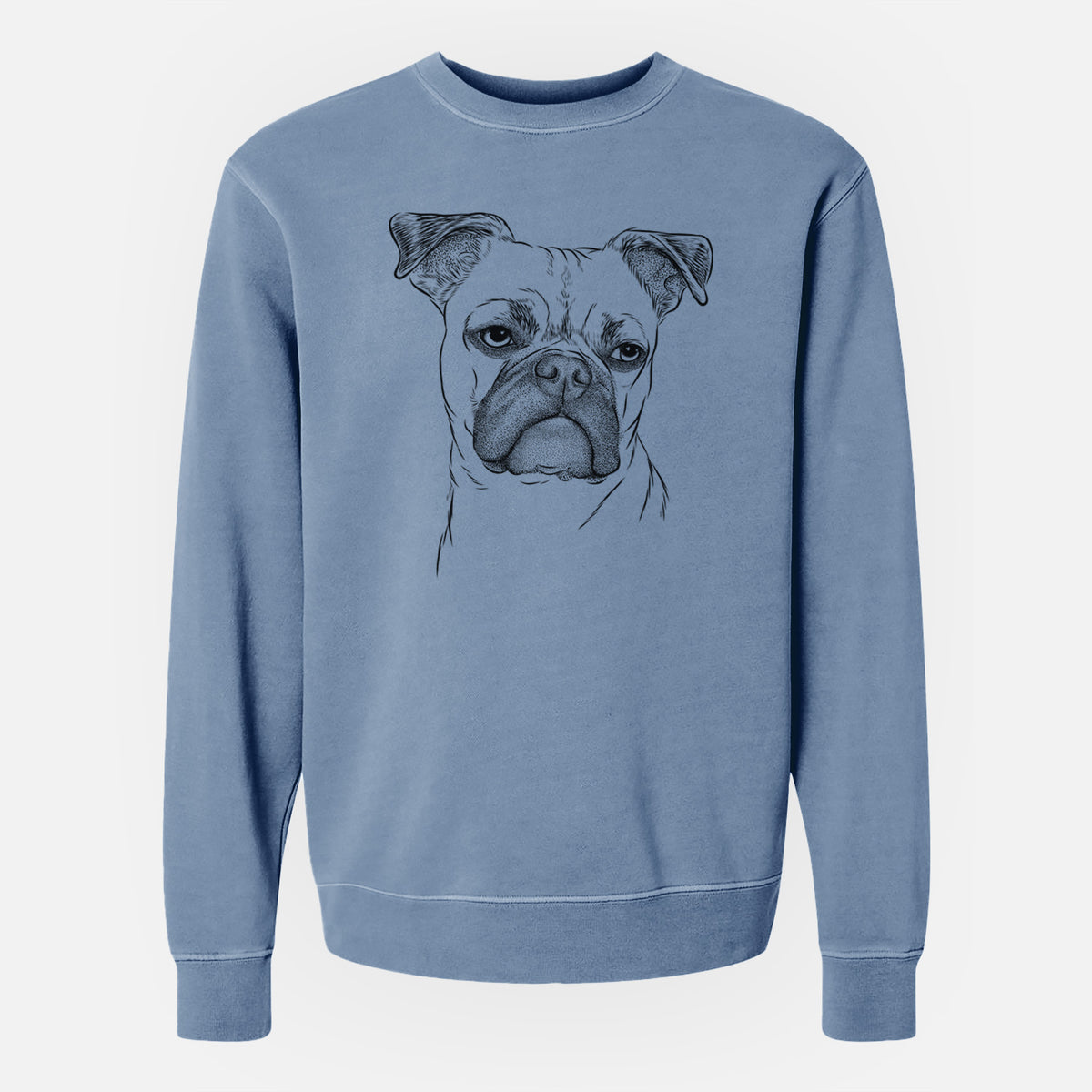 Bare Mack the Bugg (Boston Terrier/Pug) - Unisex Pigment Dyed Crew Sweatshirt