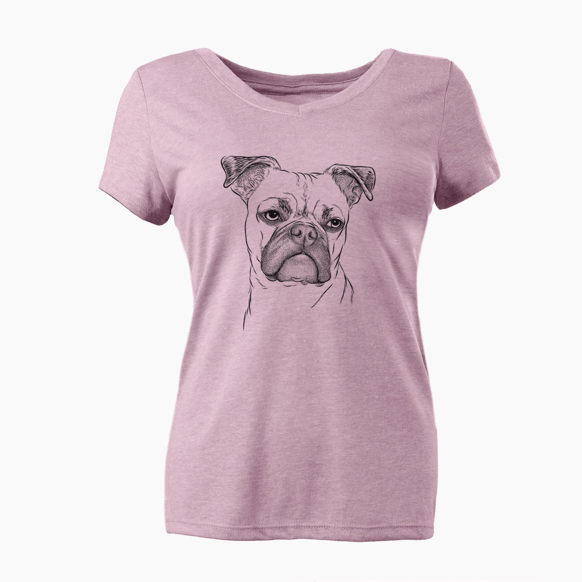 Bare Mack the Bugg (Boston Terrier/Pug) - Women's V-neck Shirt