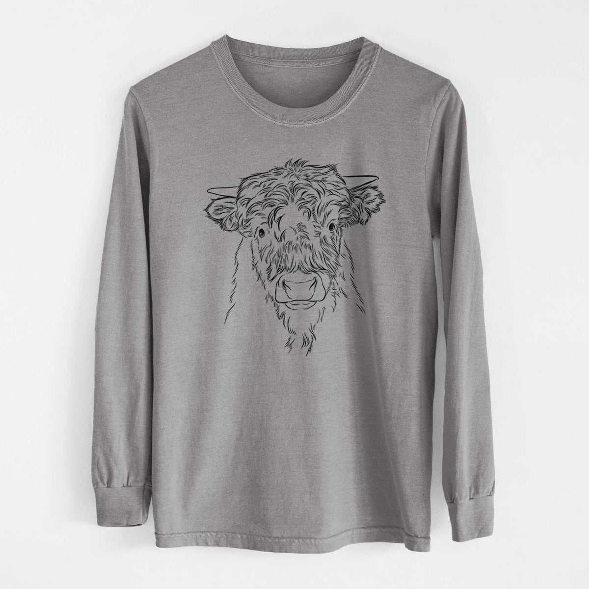 Bare Mack the Scottish Highland Cow - Heavyweight 100% Cotton Long Sleeve
