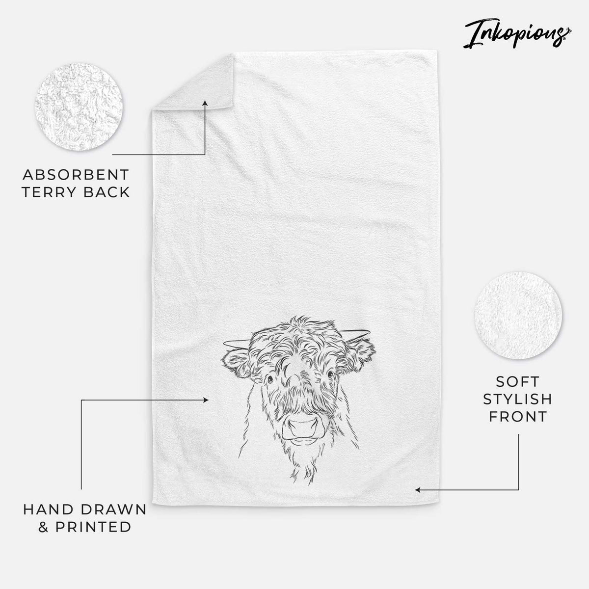 Mack the Scottish Highland Cow Decorative Hand Towel