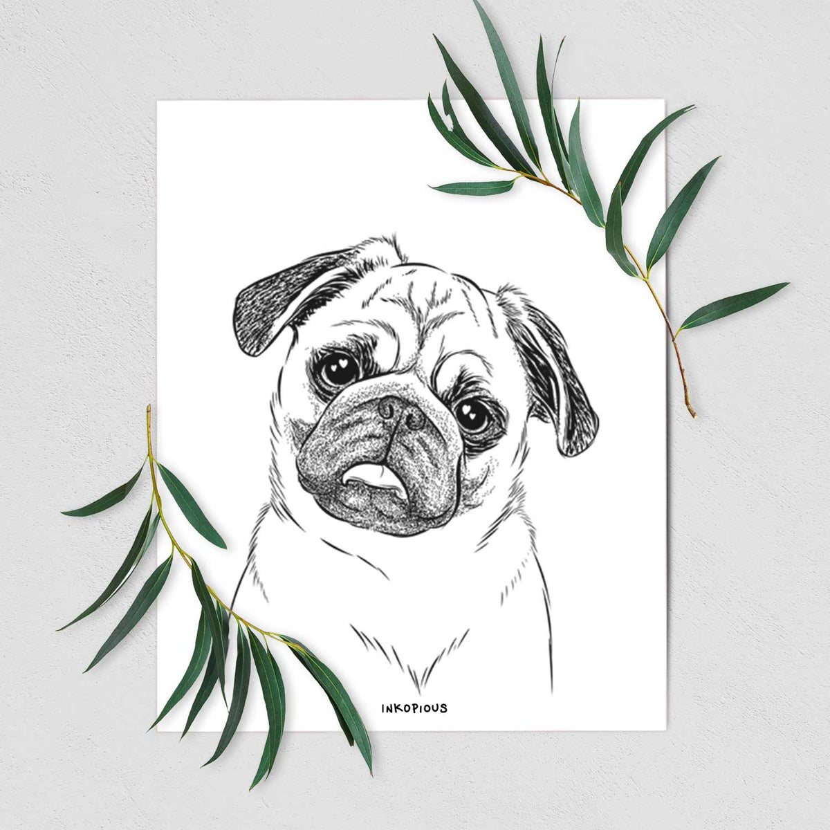 Macy the Pug Art Print