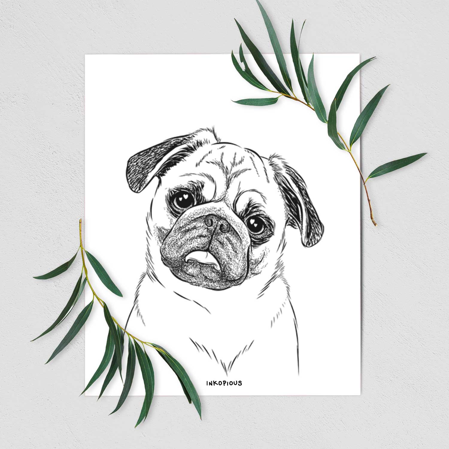 Macy the Pug Art Print