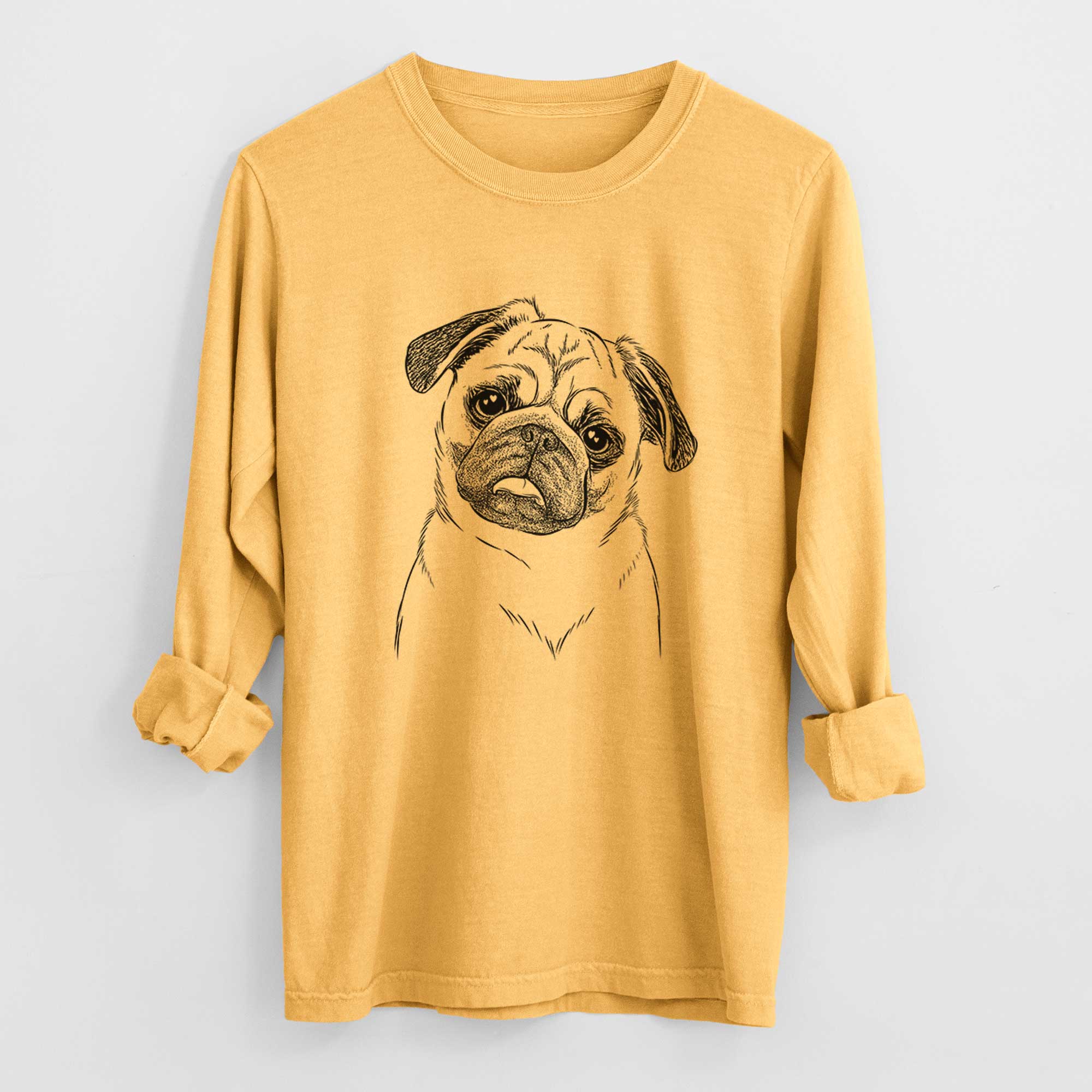 Bare Macy the Pug - Heavyweight 100% Cotton Long Sleeve