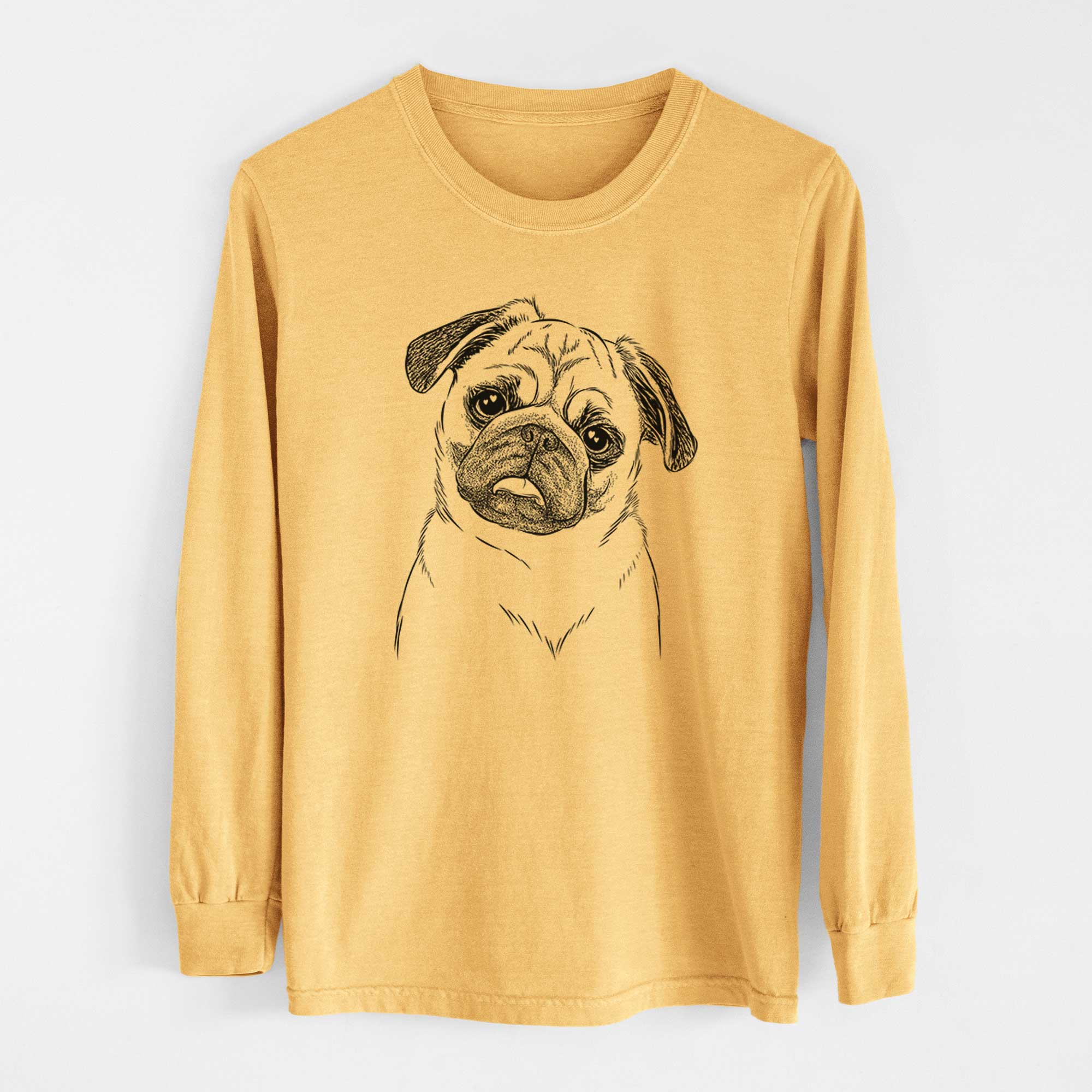 Bare Macy the Pug - Heavyweight 100% Cotton Long Sleeve