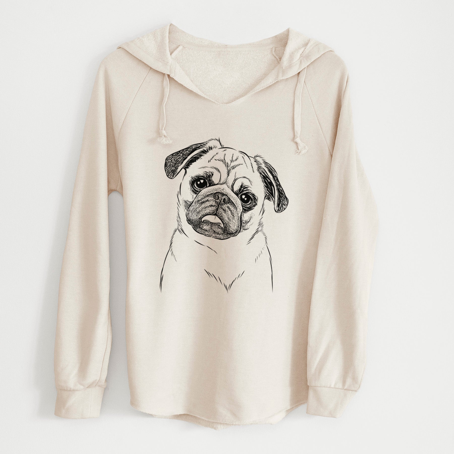 Bare Macy the Pug - Cali Wave Hooded Sweatshirt