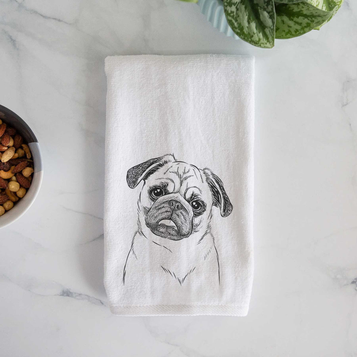 Macy the Pug Decorative Hand Towel