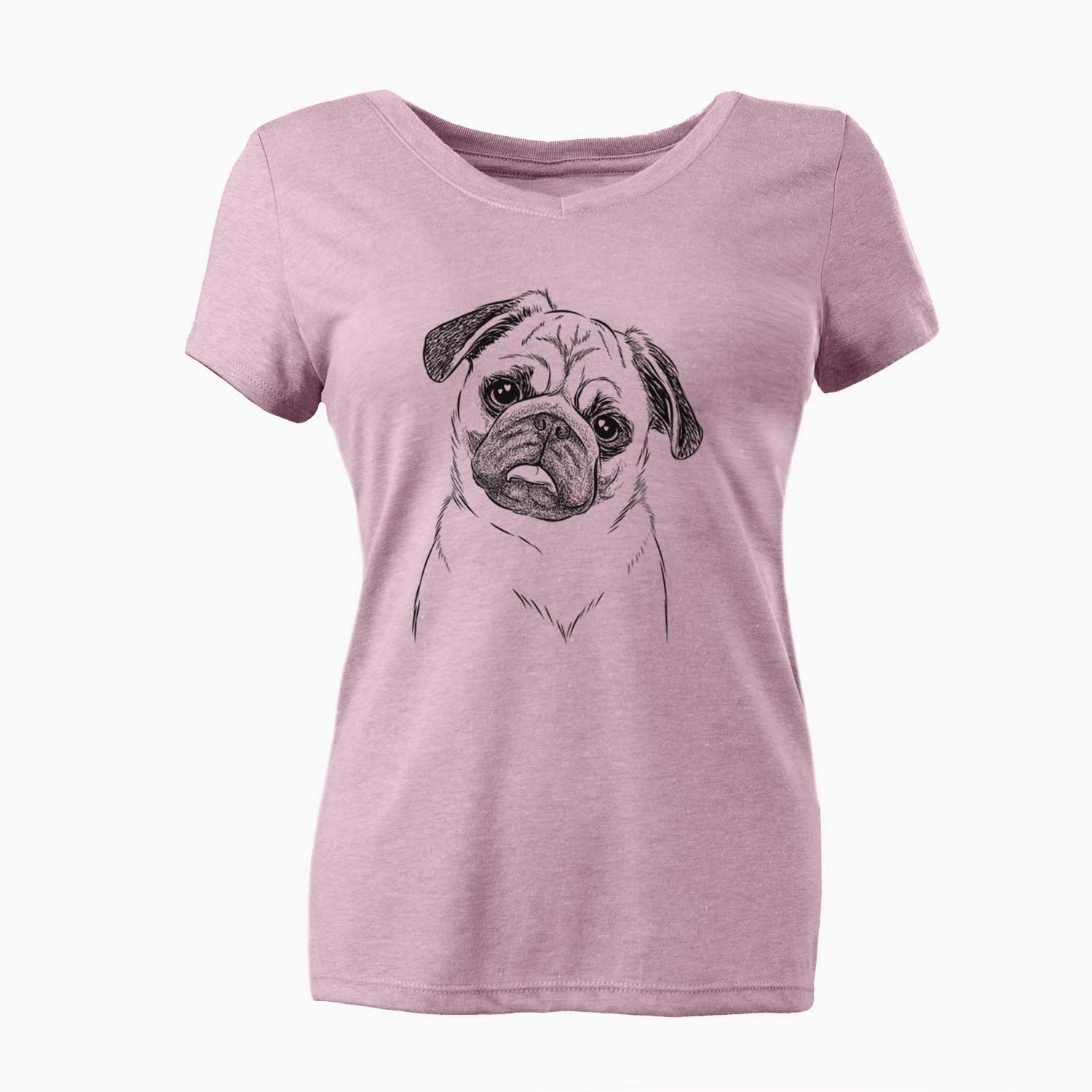 Bare Macy the Pug - Women's V-neck Shirt