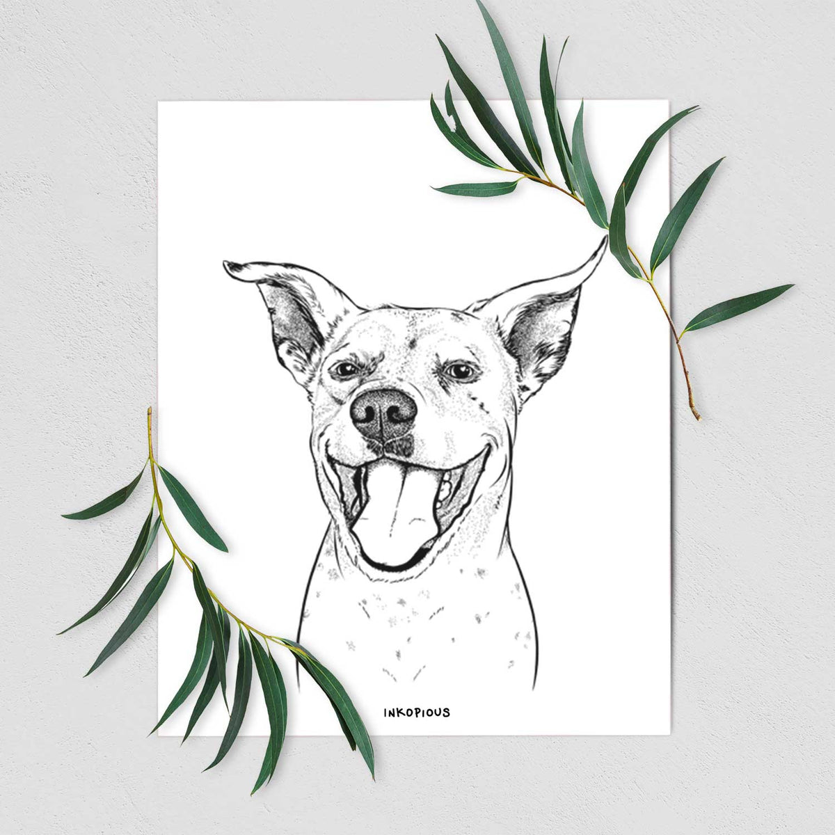 Maddie the Dalmaitan Pitbull Mix Art Print