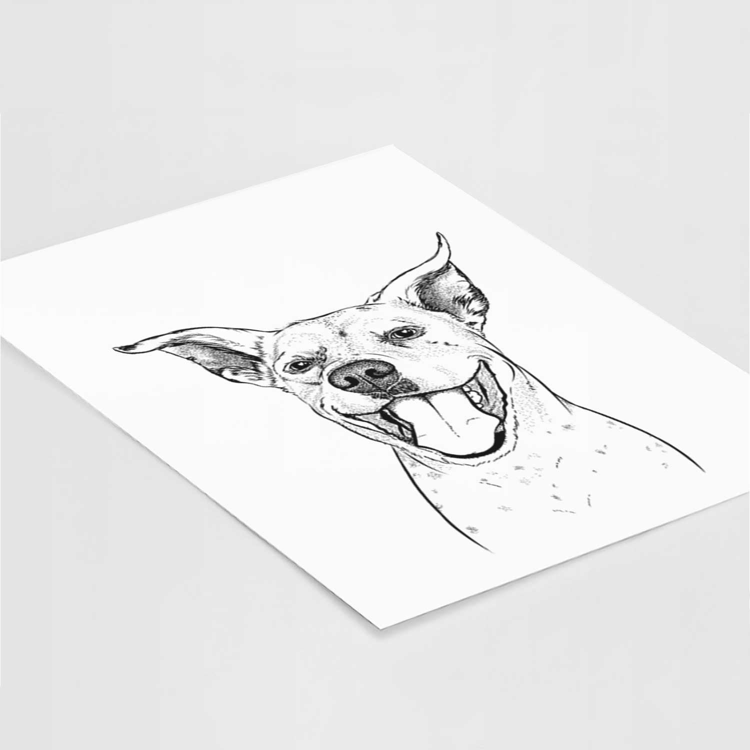 Maddie the Dalmaitan Pitbull Mix Art Print