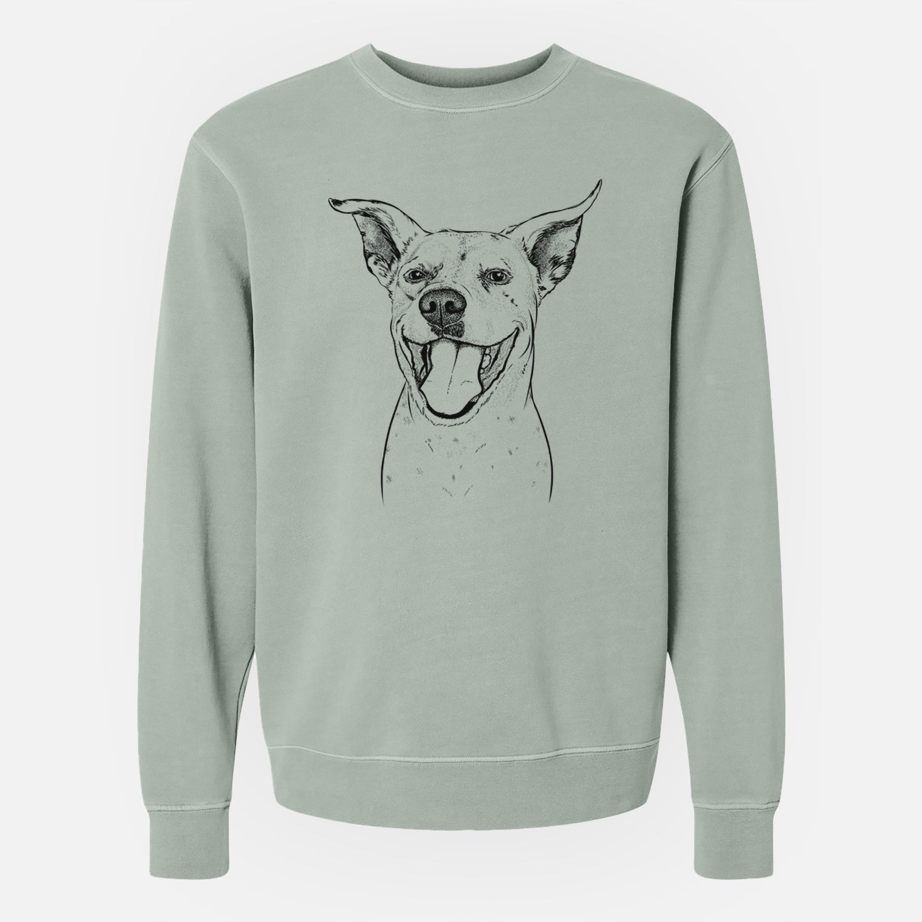 Bare Maddie the Dalmatian Pitbull Mix - Unisex Pigment Dyed Crew Sweatshirt
