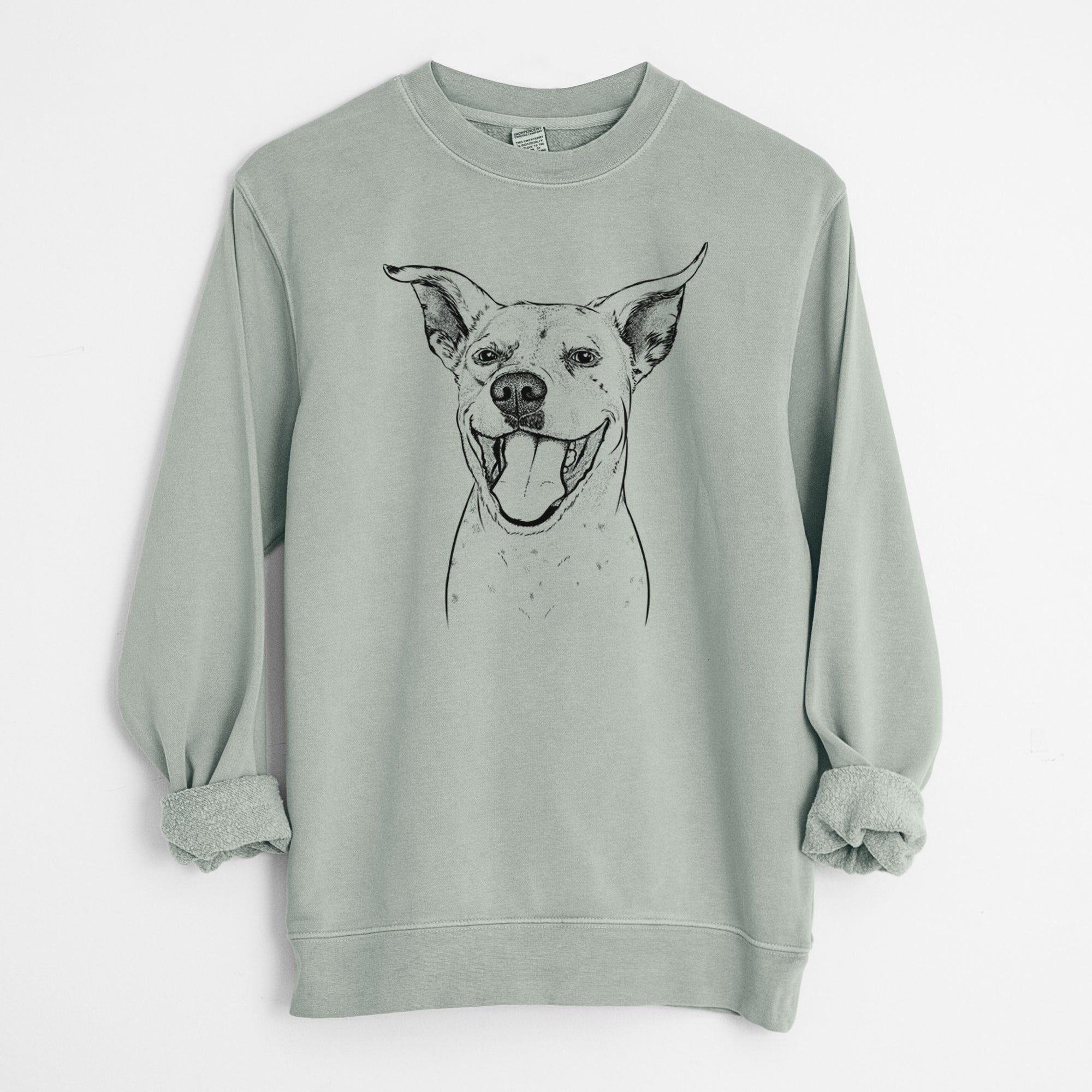 Bare Maddie the Dalmatian Pitbull Mix - Unisex Pigment Dyed Crew Sweatshirt