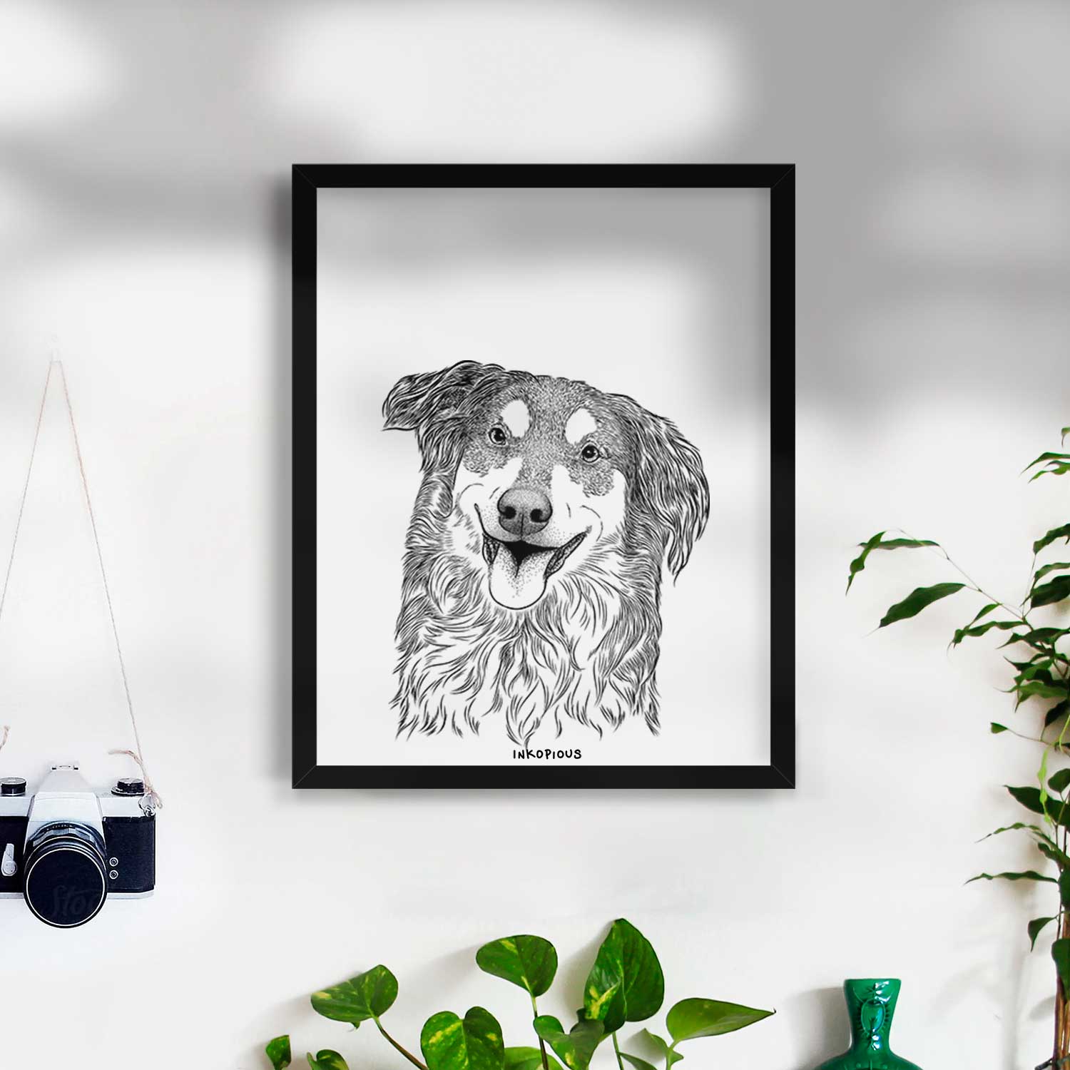 Maddie the English Shepherd Art Print