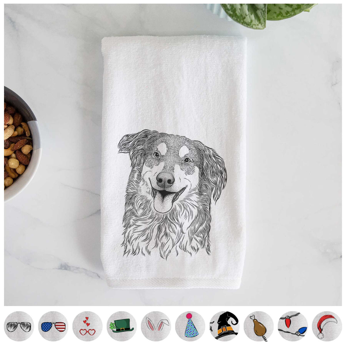 Maddie the English Shepherd Decorative Hand Towel