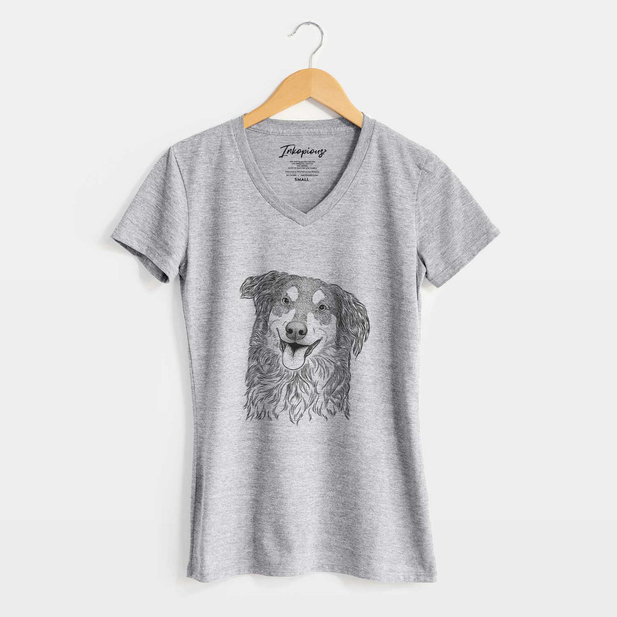Bare Maddie the English Shepherd - Women's V-neck Shirt