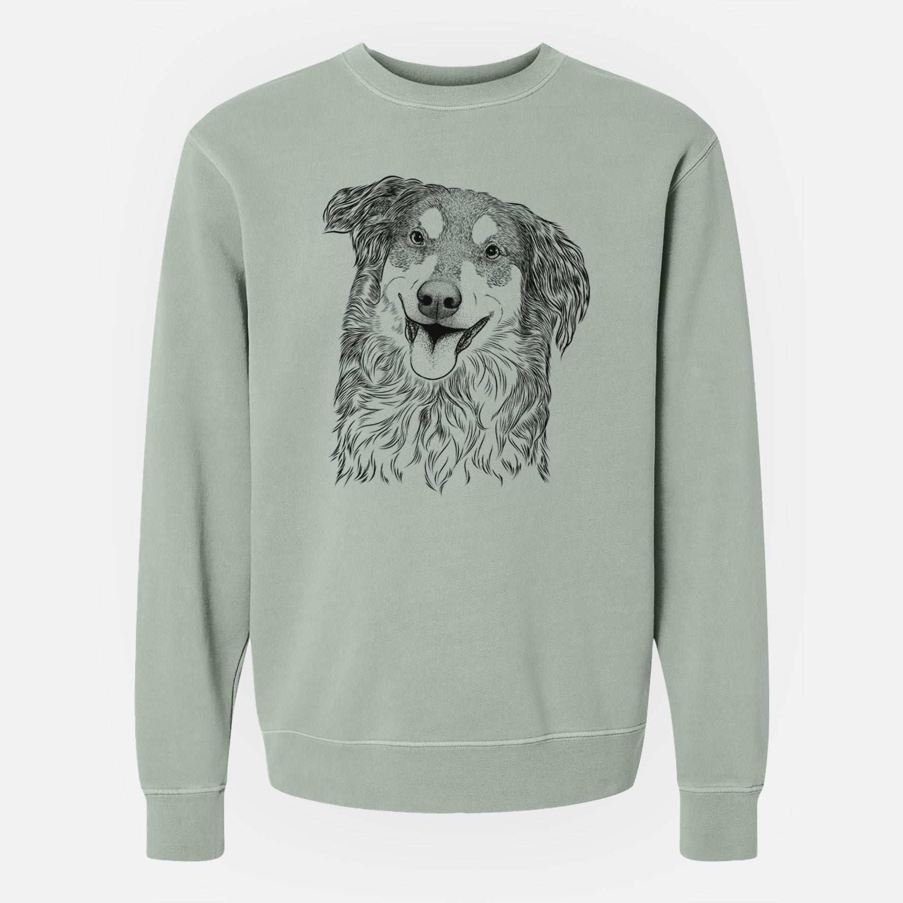 Bare Maddie the English Shepherd - Unisex Pigment Dyed Crew Sweatshirt