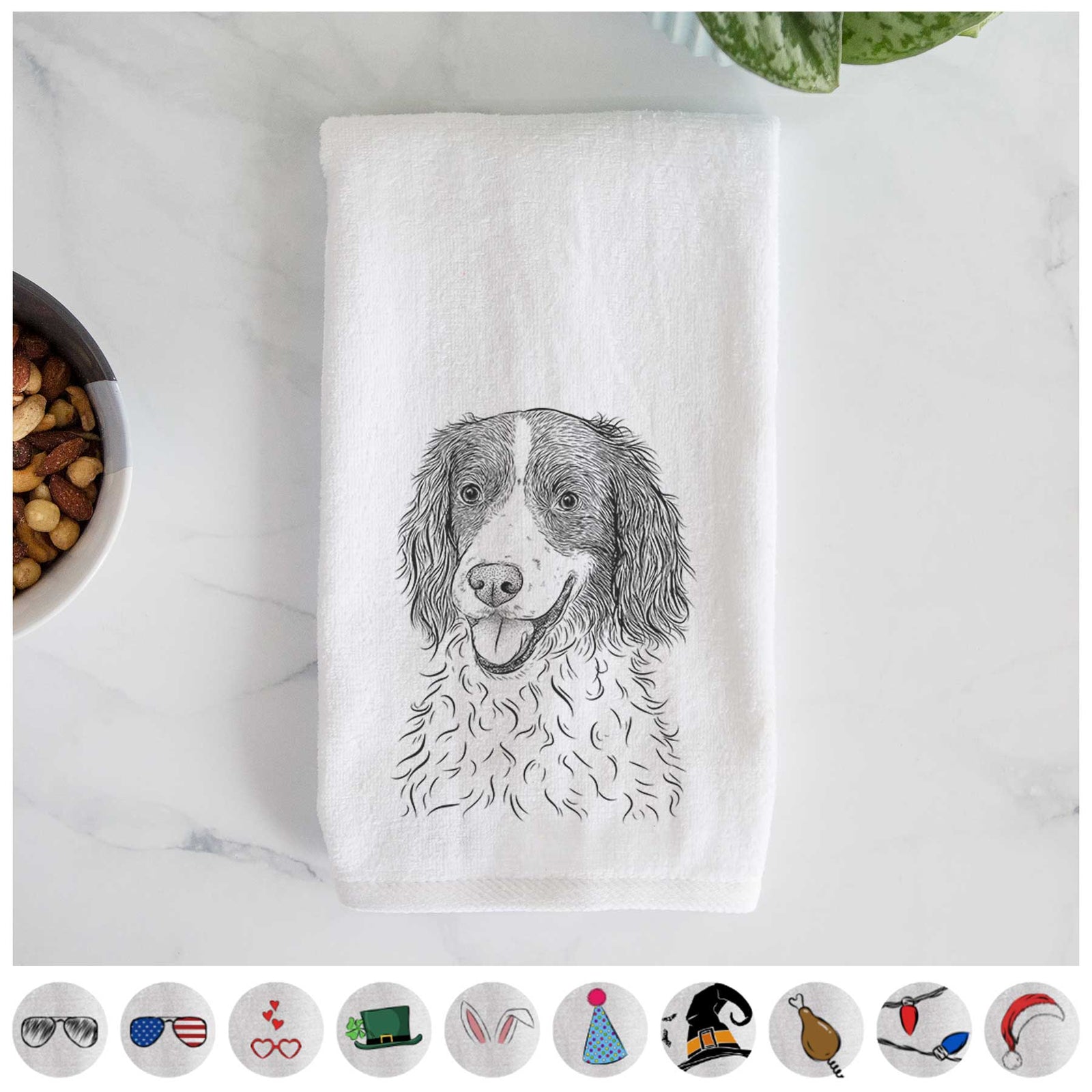 Maggie the Springer Spaniel Decorative Hand Towel