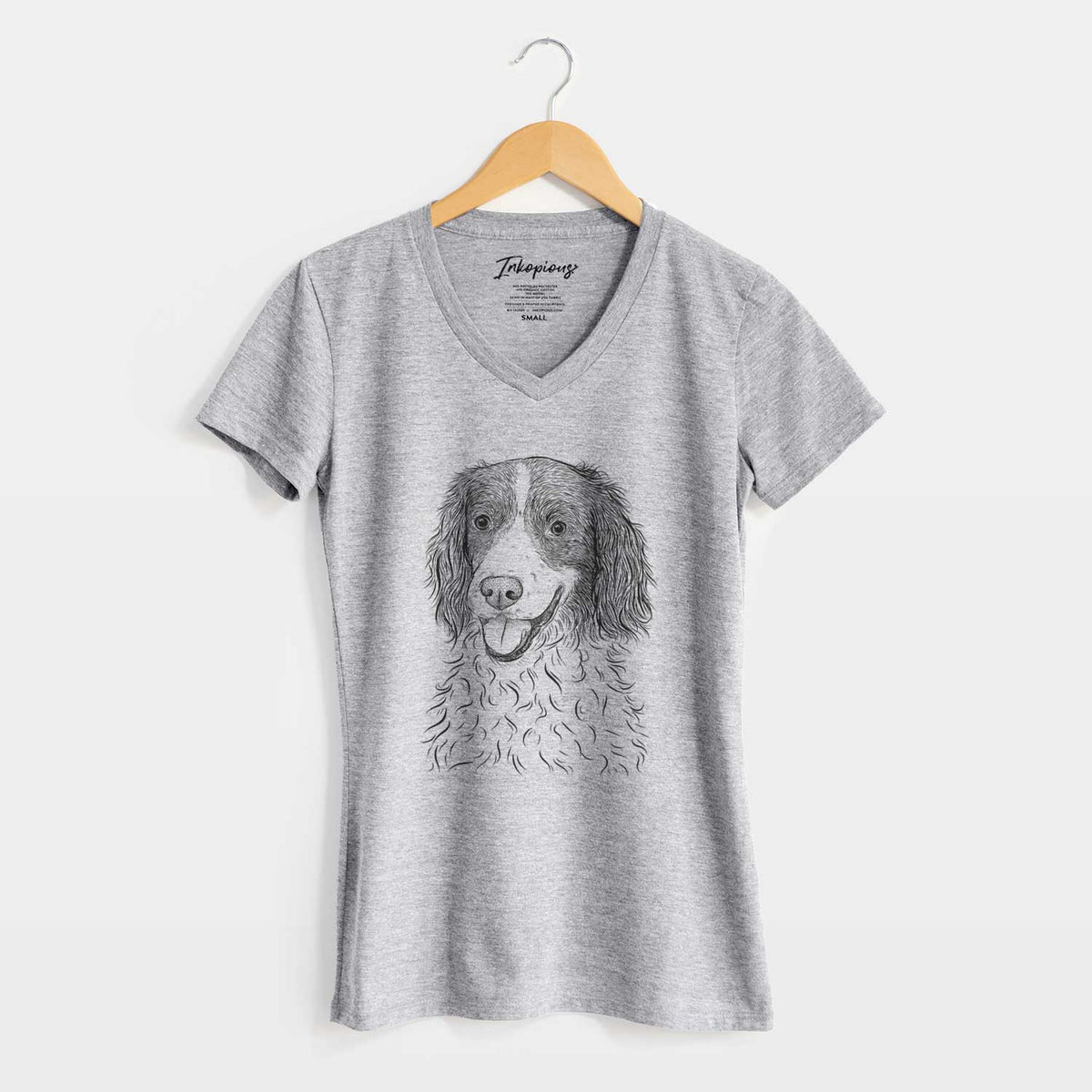 Bare Maggie the Springer Spaniel - Women's V-neck Shirt
