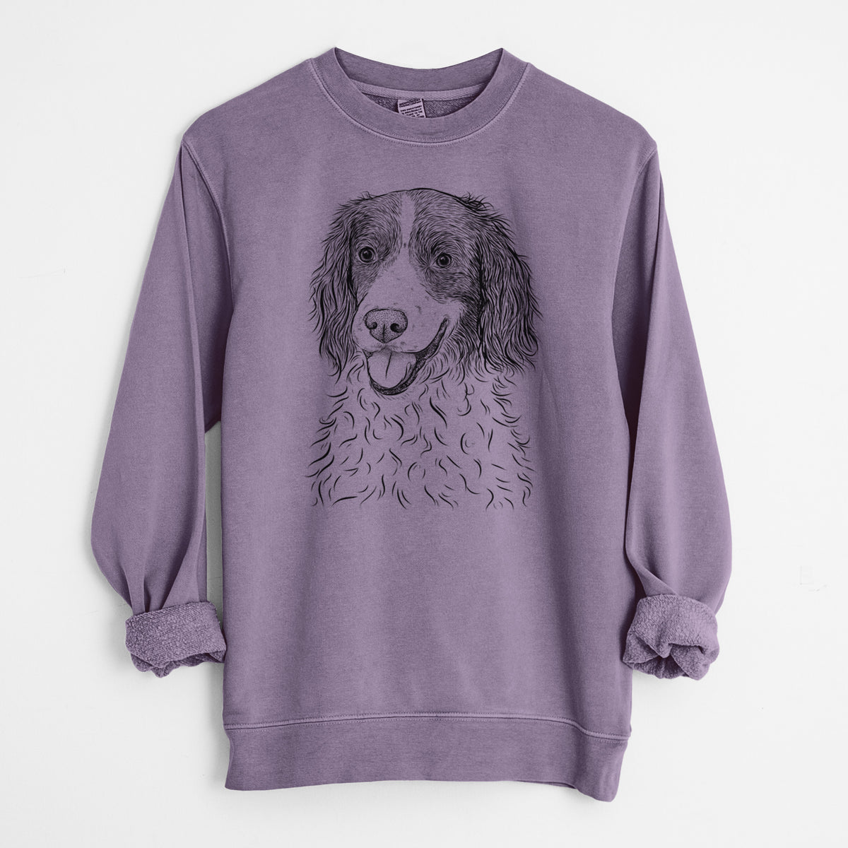 Bare Maggie the Springer Spaniel - Unisex Pigment Dyed Crew Sweatshirt