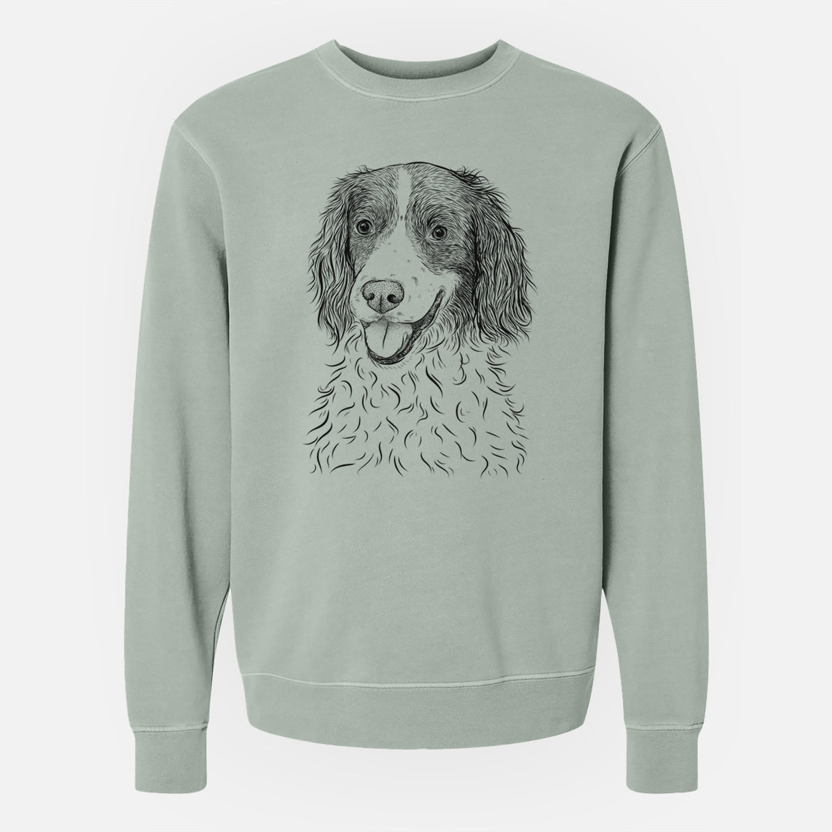 Bare Maggie the Springer Spaniel - Unisex Pigment Dyed Crew Sweatshirt