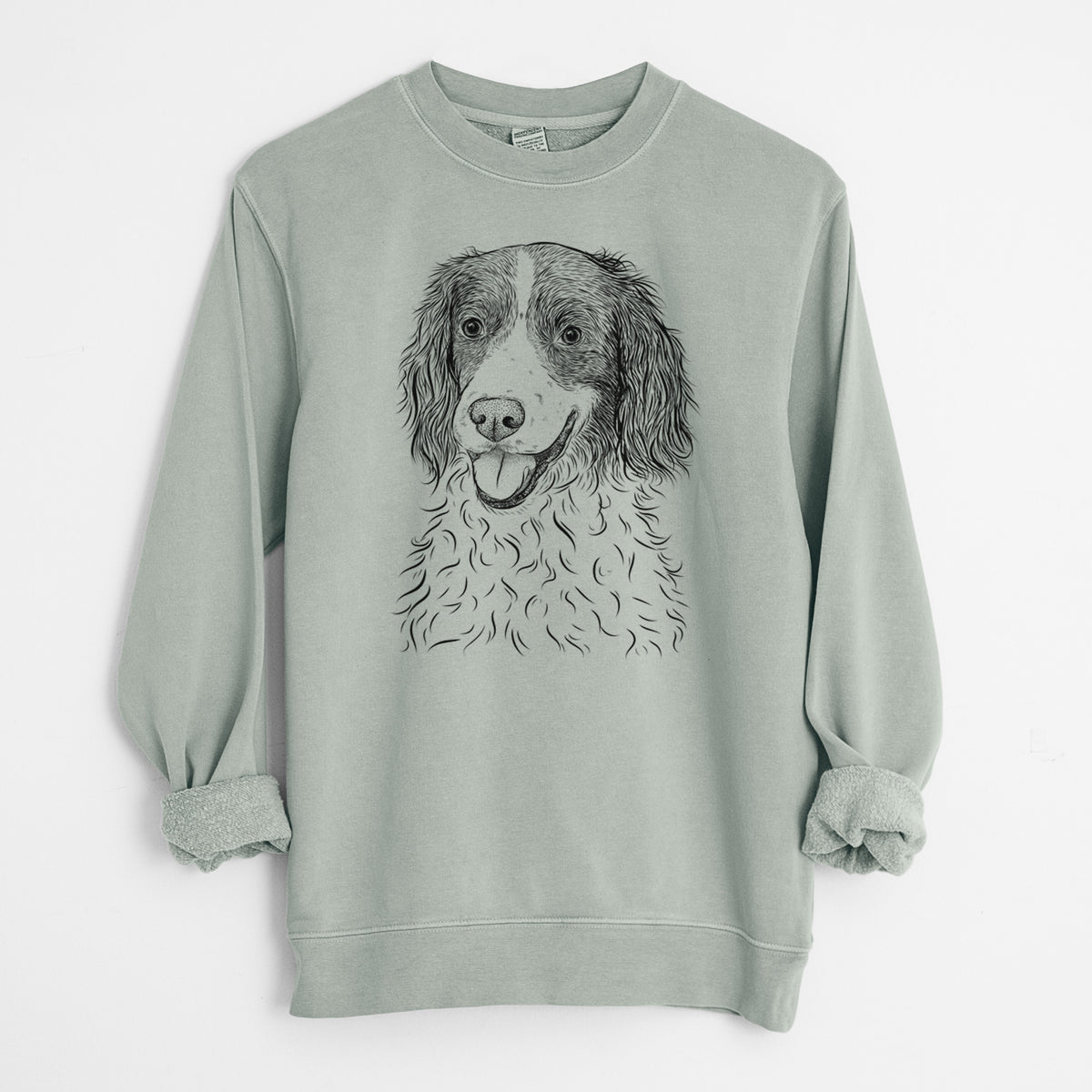 Bare Maggie the Springer Spaniel - Unisex Pigment Dyed Crew Sweatshirt